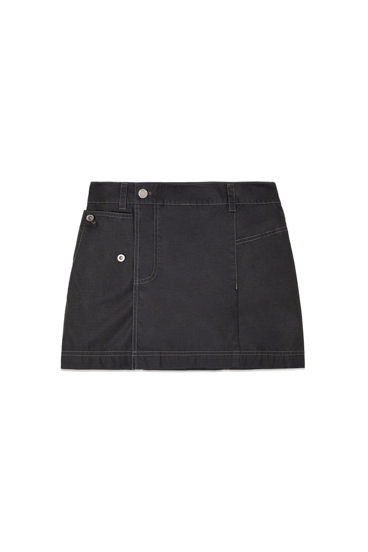 matinkim POCKET FOLDOVER WRAP MINI SKIRT IN BLACK