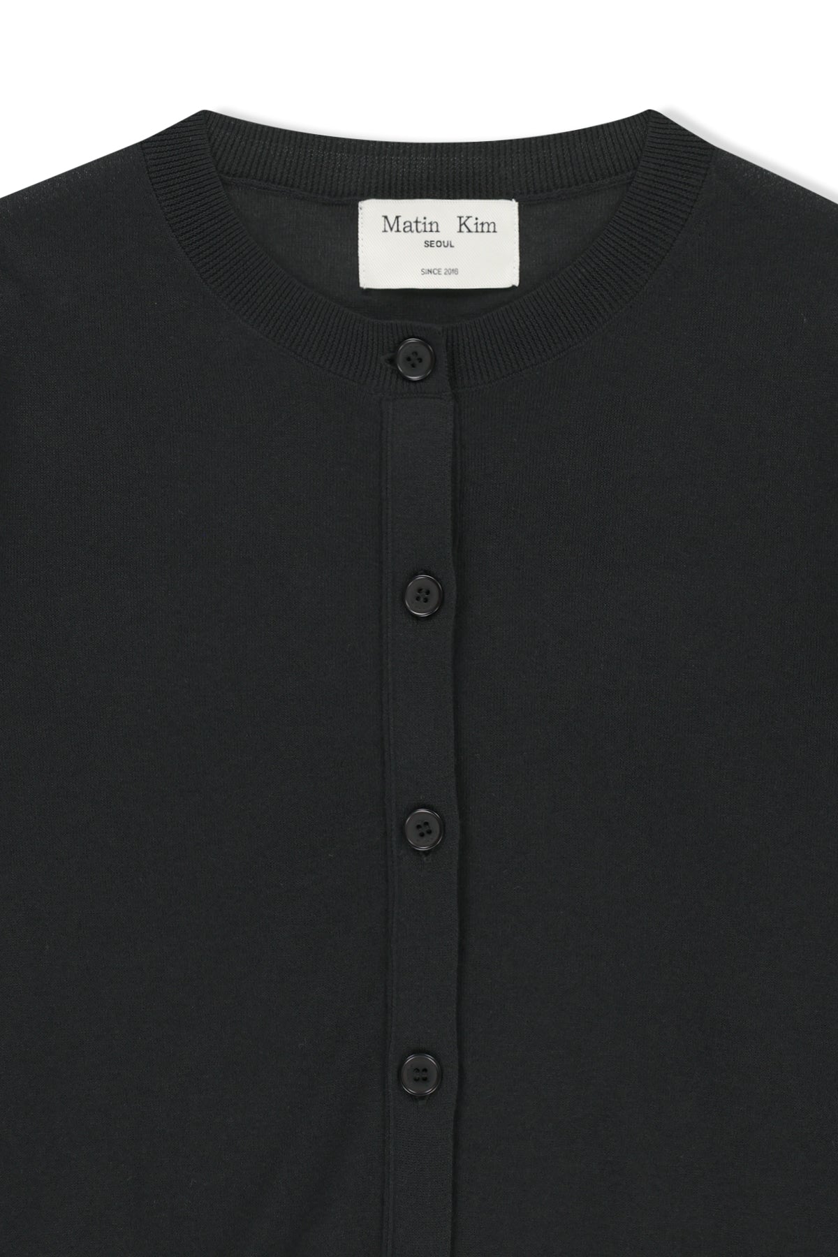 matinkim BACK LOGO SHEER CARDIGAN FOR WOMEN IN BLACK