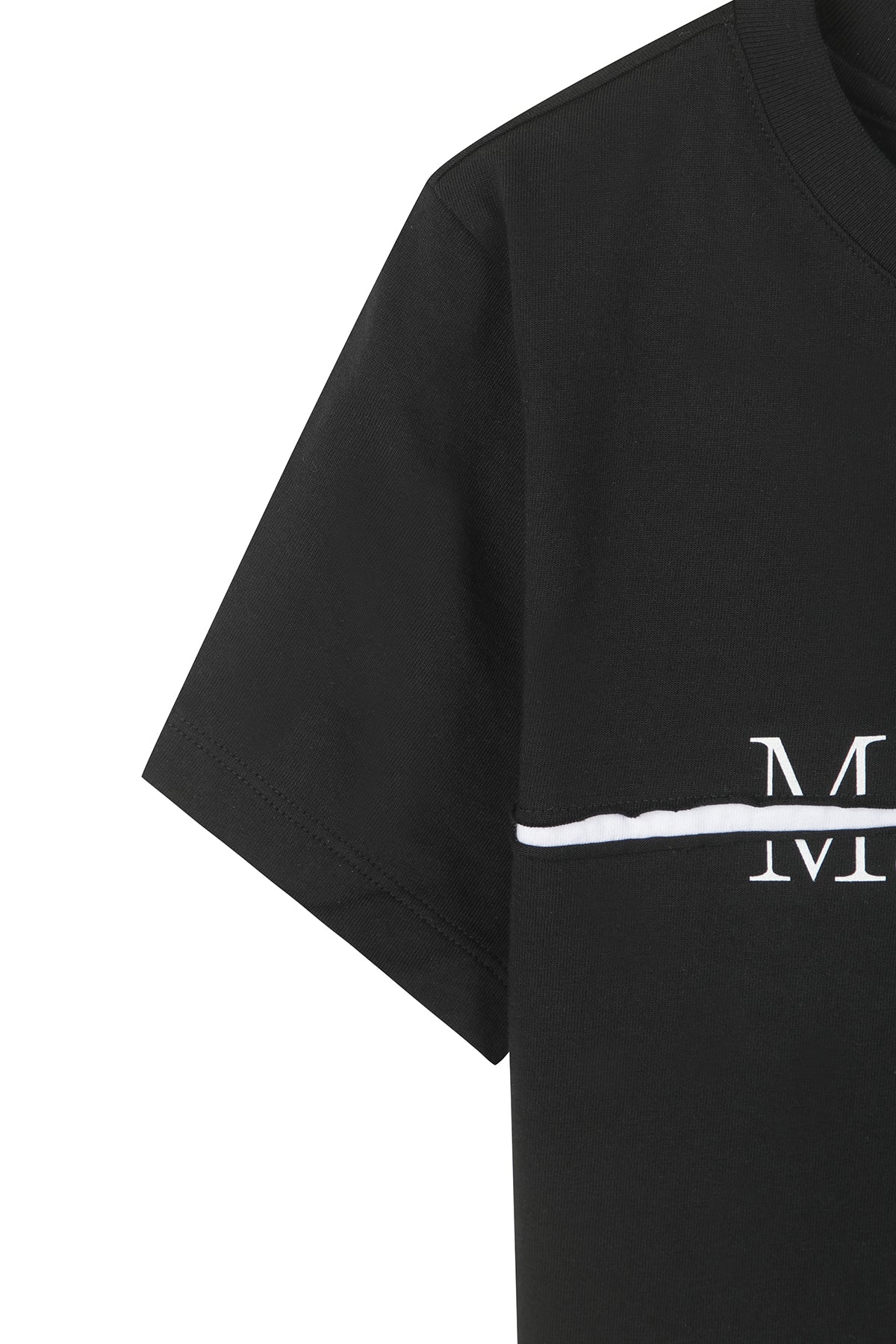 matinkim MATIN KIM LOGO CUTTED CROP TOP IN BLACK