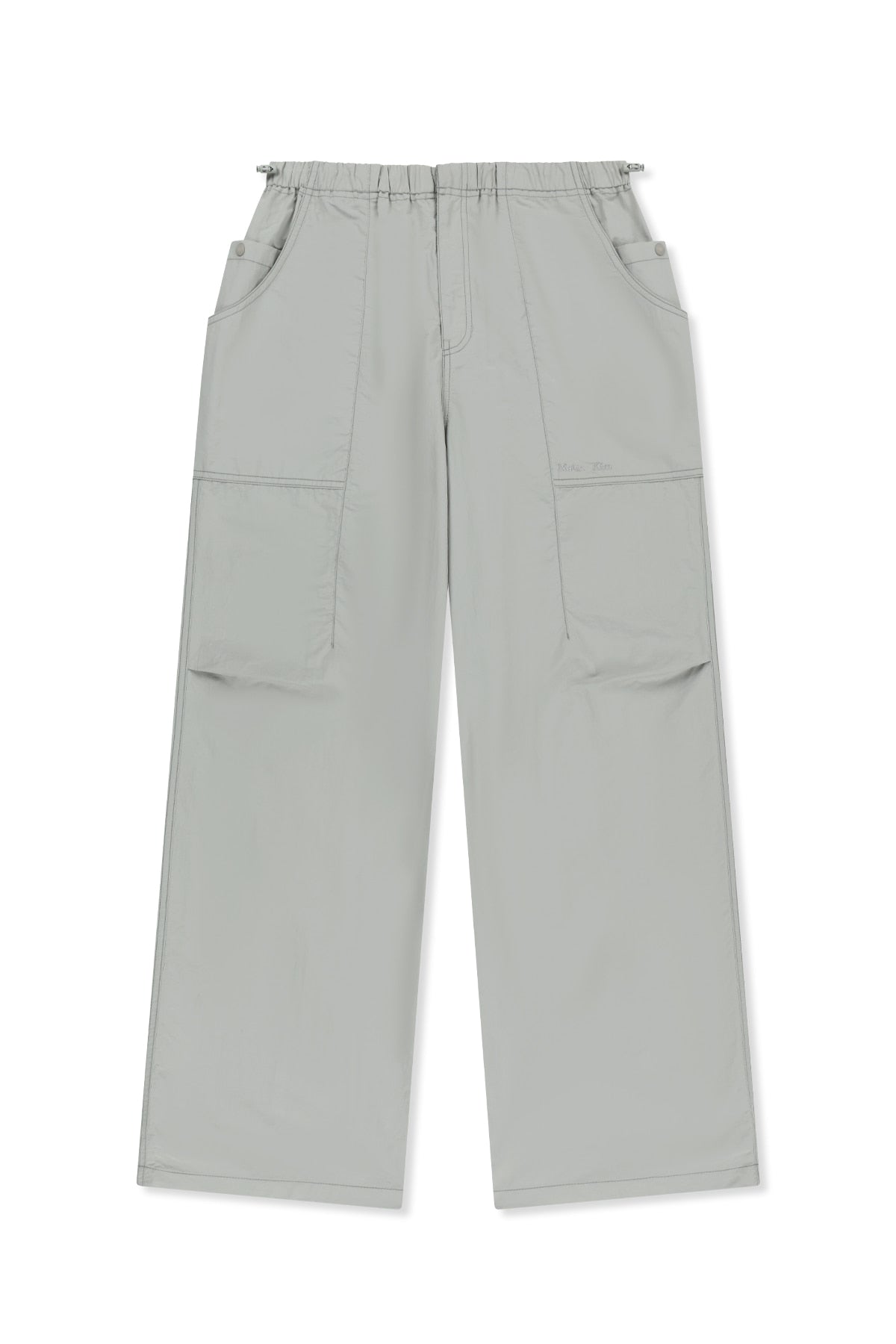 matinkim MULTI PANEL PARACHUTE PANTS IN LIGHT GREY