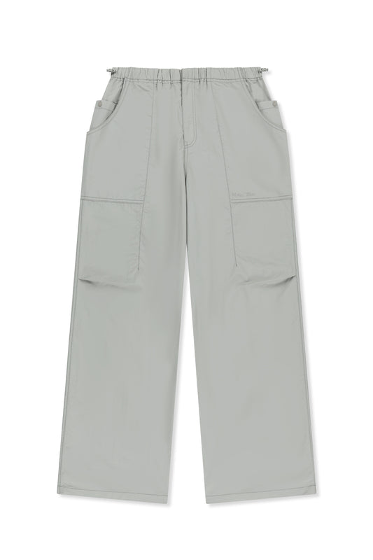 matinkim MULTI PANEL PARACHUTE PANTS IN LIGHT GREY