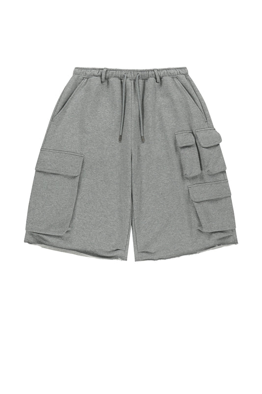 matinkim TERRY UTILITY POCKET BERMUDA PANTS IN GREY