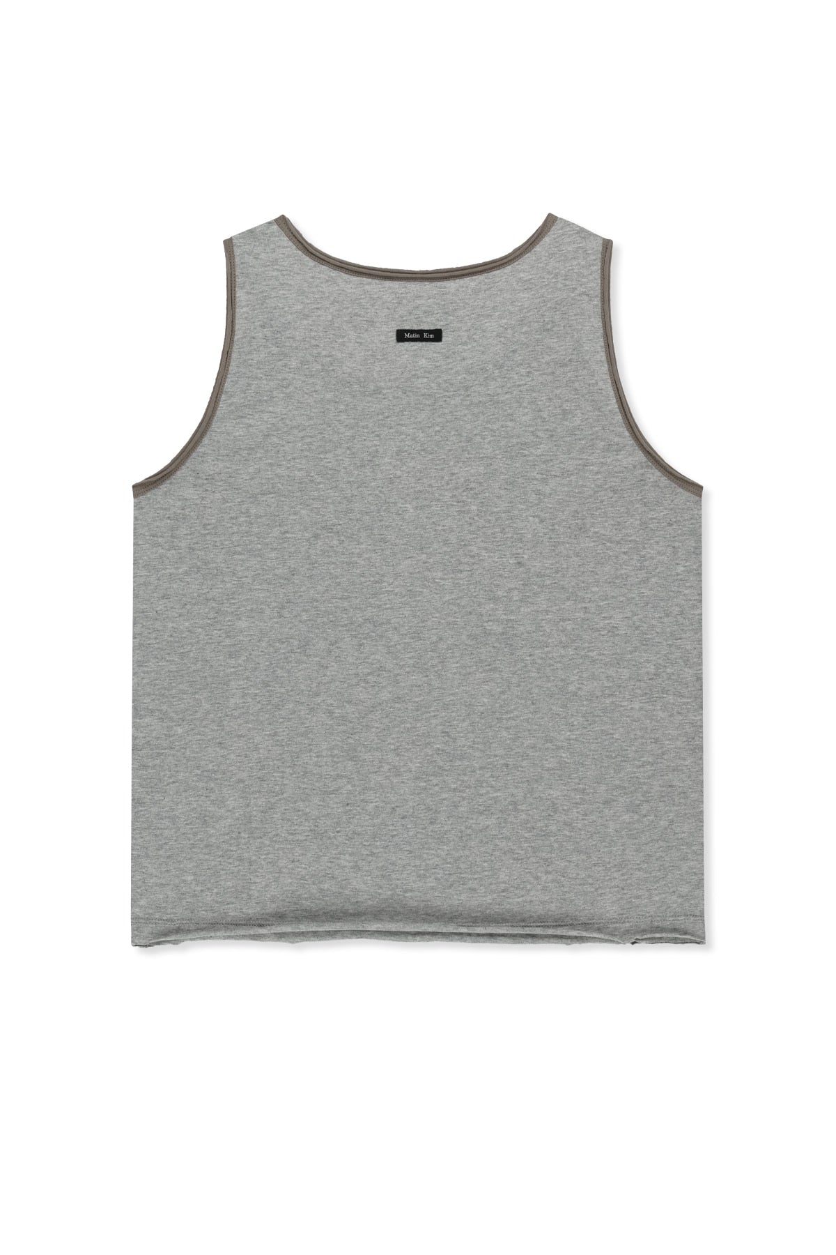 matinkim TWIST SHOULDER SLEEVELESS TOP IN GREY
