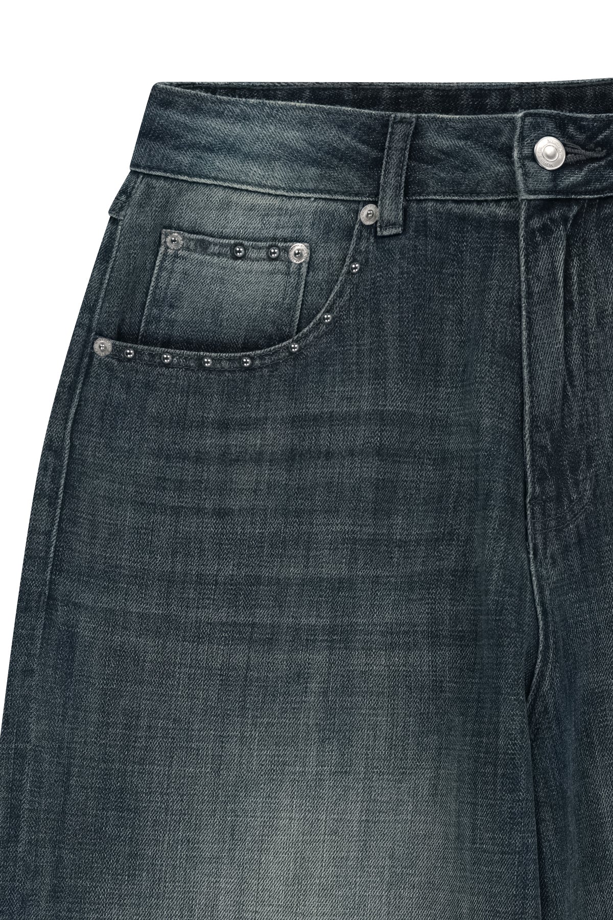 matinkim STUD POINT DENIM PANTS IN BLUE