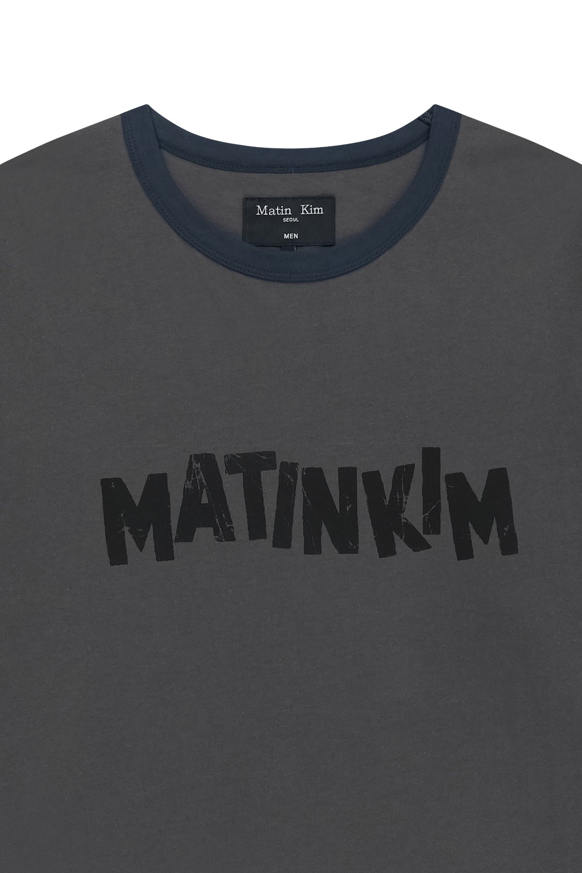 matinkim MATIN LOGO RINGER TOP FOR MEN IN CHARCOAL