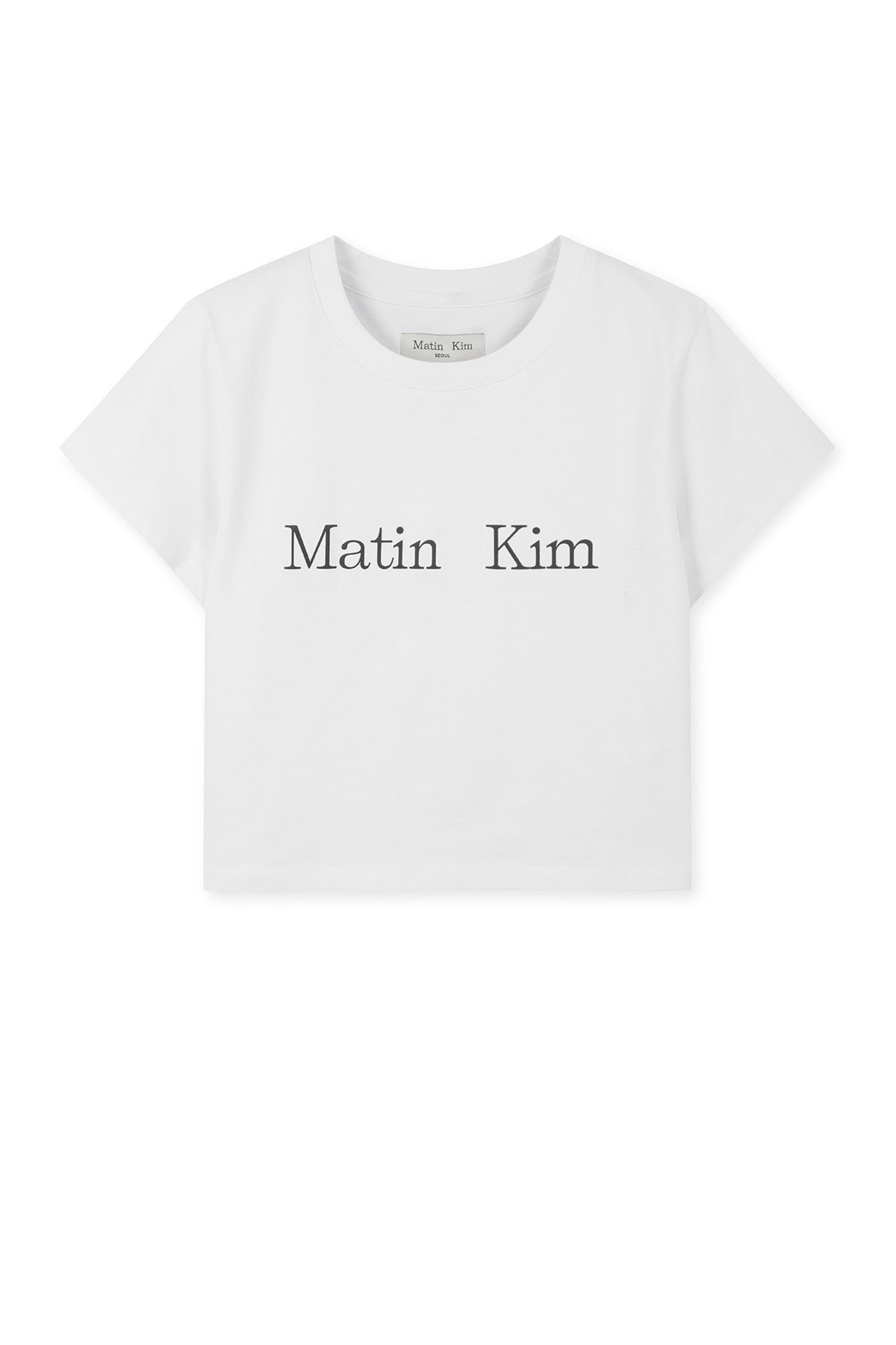 matinkim MATIN KIM LOGO CROP TOP IN WHITE