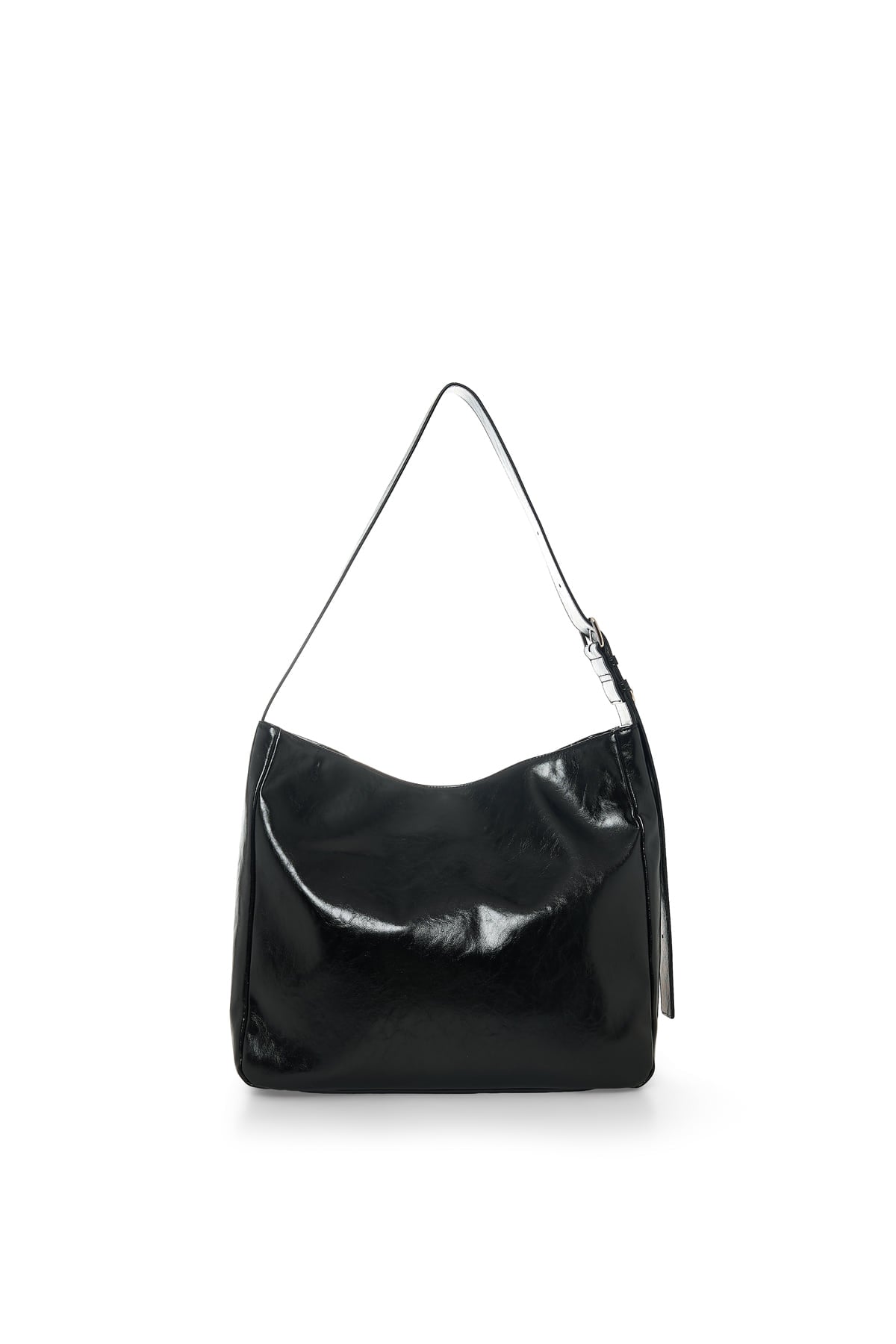 matinkim MATIN EYELET POINT LAYERED BIG SHOULDER BAG IN BLACK