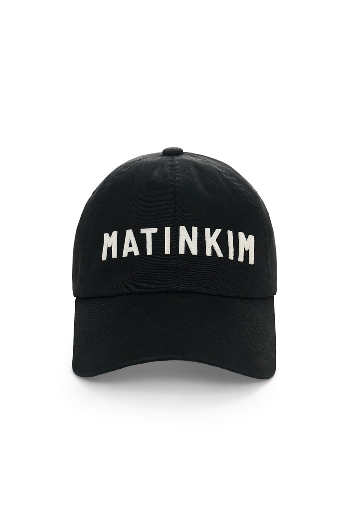 matinkim APPLIQUE FELT LOGO BALL CAP IN BLACK