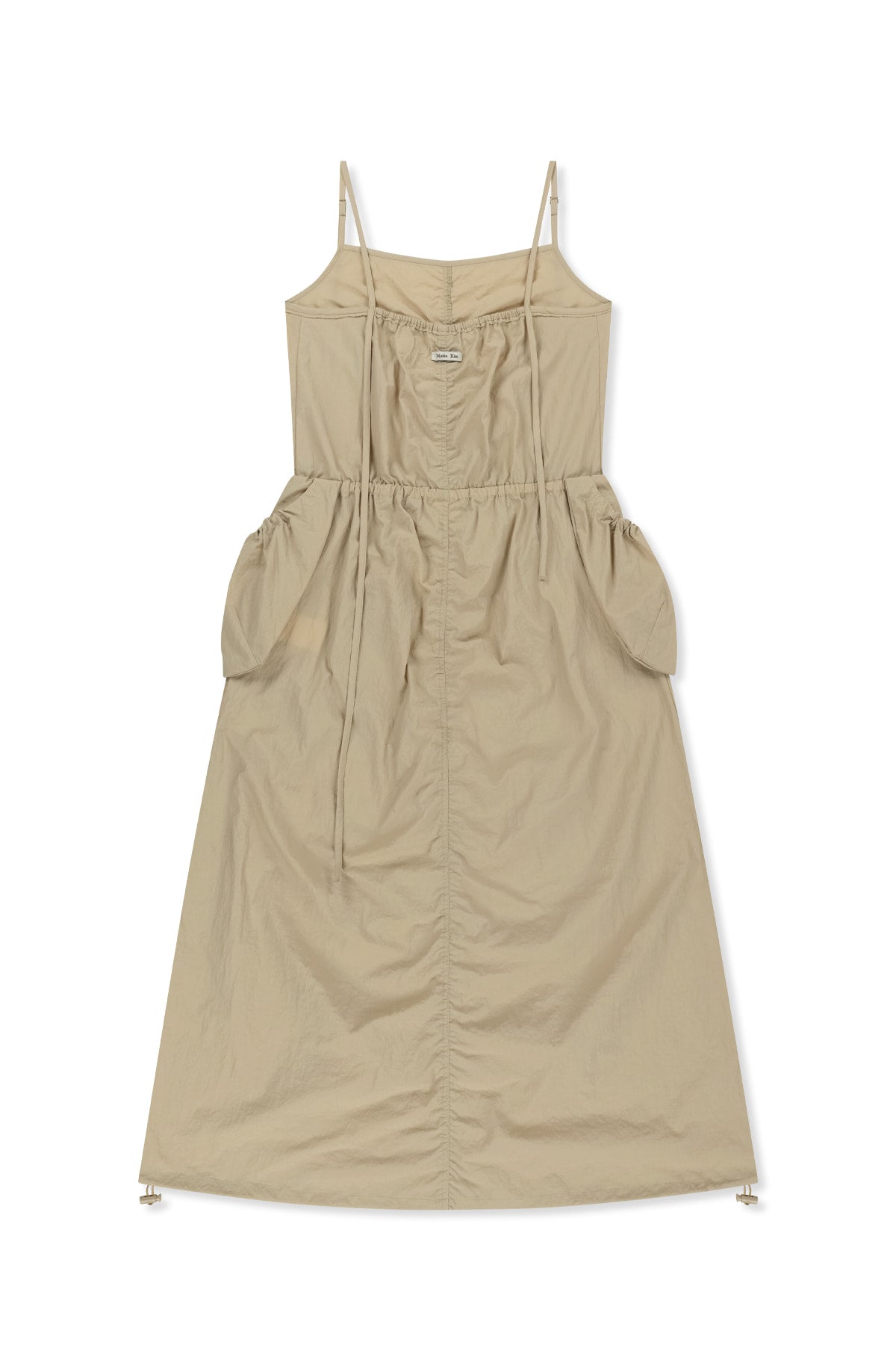 matinkim STRAP DETAIL SLEEVELESS UTILITY DRESS IN BEIGE