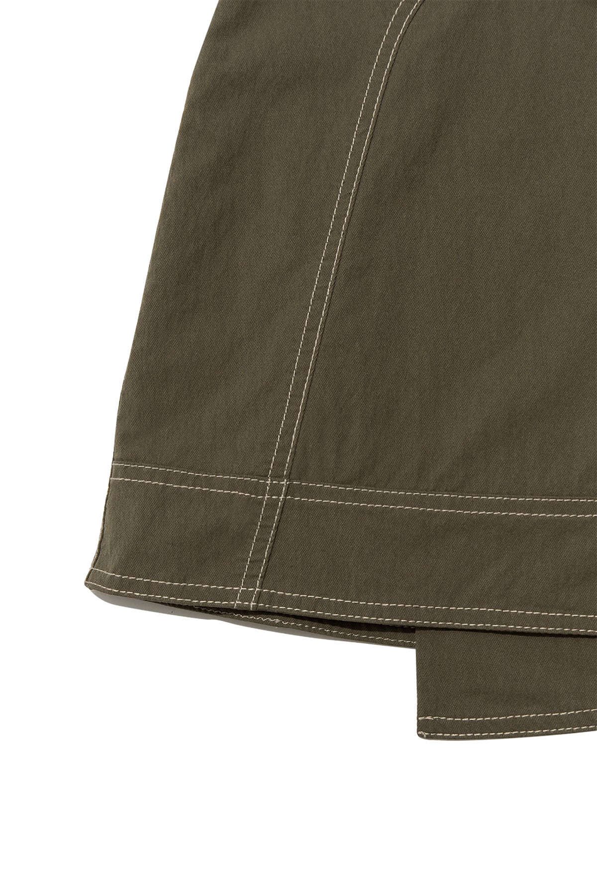 matinkim STITCH POINT BELTED WRAP SKIRT IN KHAKI