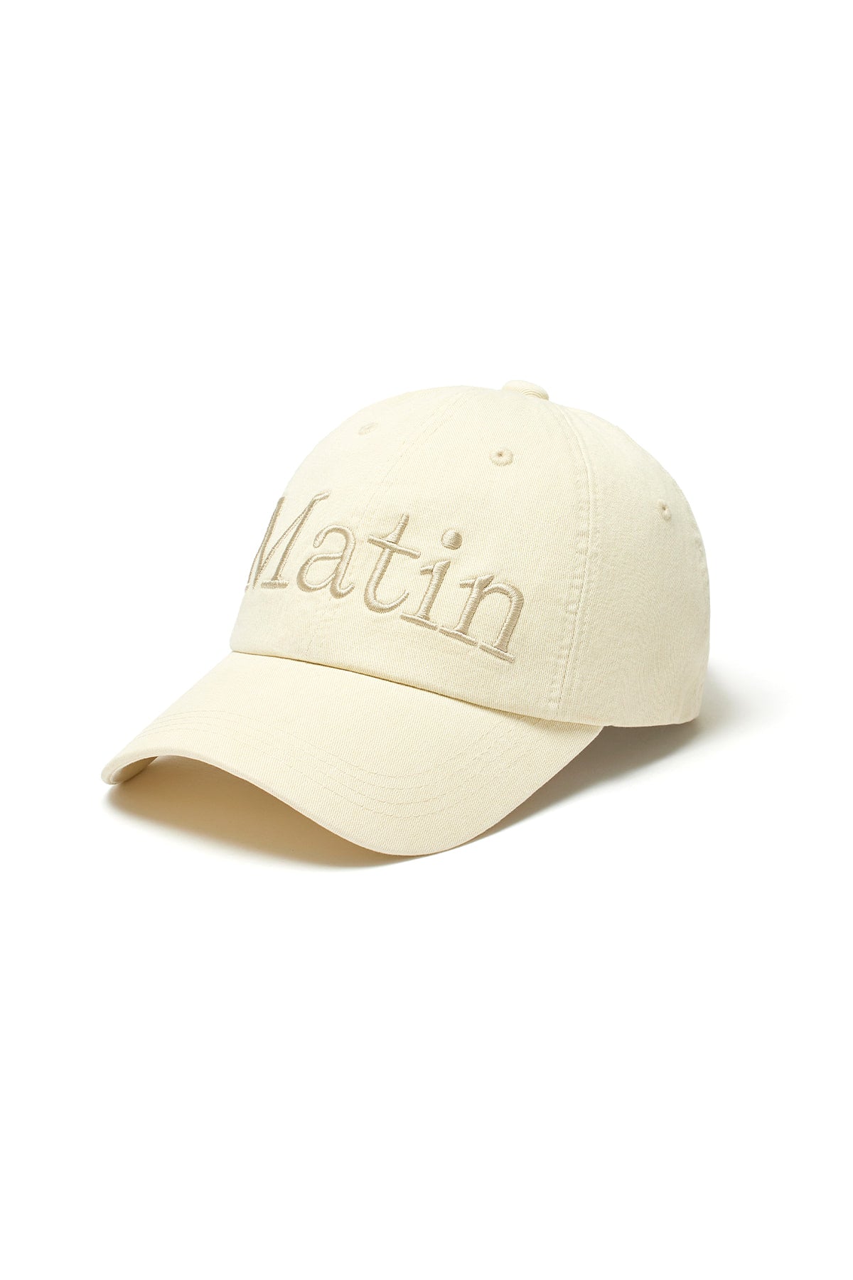 matinkim MATIN LOGO WASHED BALL CAP IN LIGHT BEIGE
