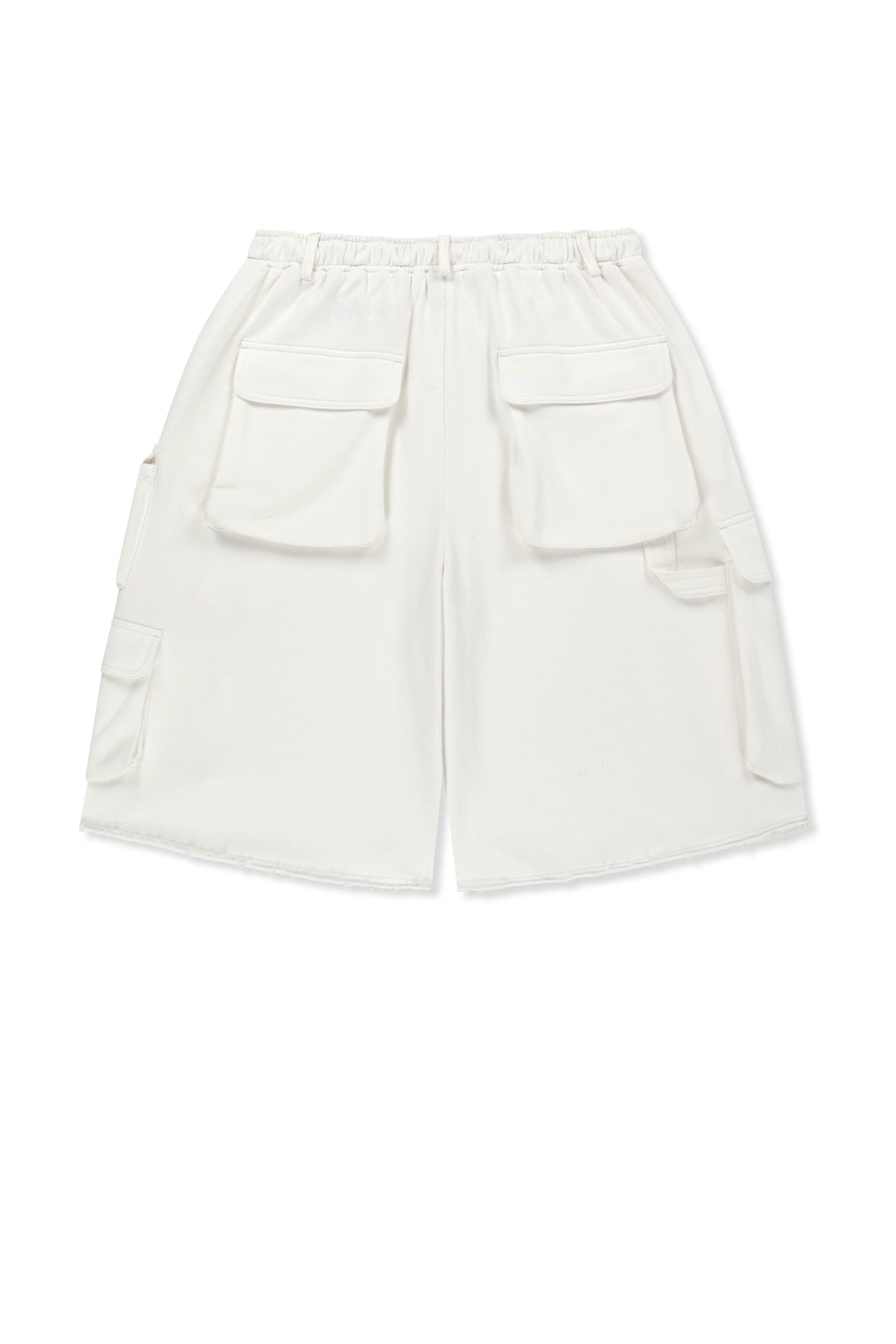 matinkim TERRY UTILITY POCKET BERMUDA PANTS IN WHITE
