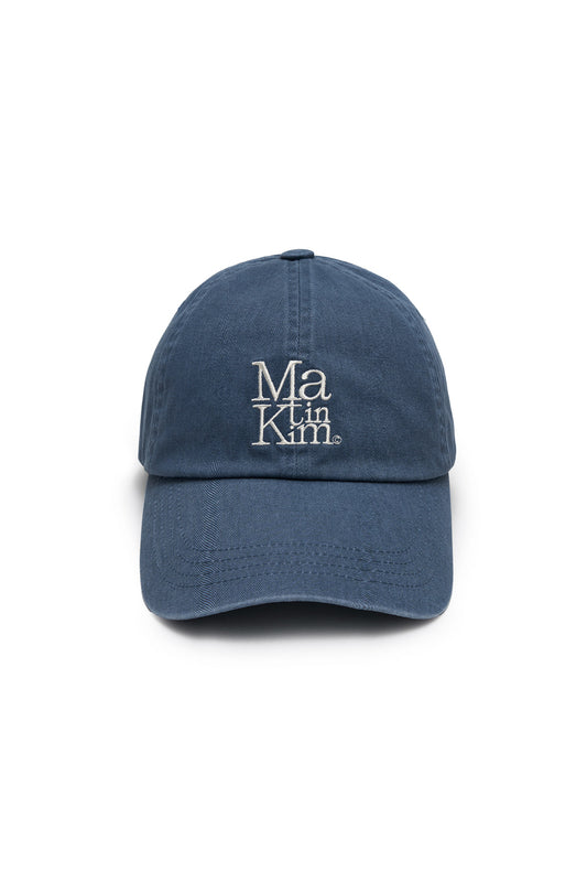 matinkim MATIN BLOCK LOGO BALL CAP IN SMOKE BLUE