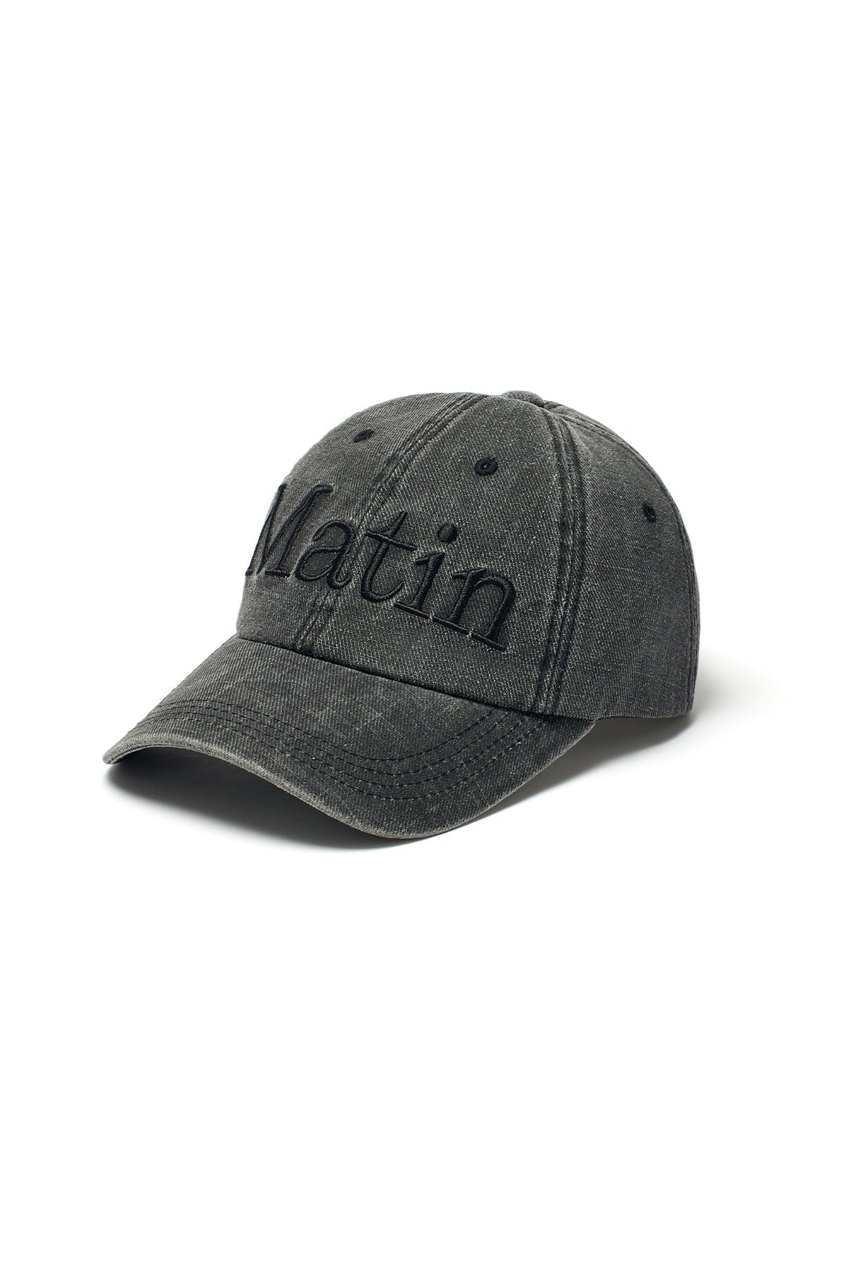 matinkim MATIN LOGO WASHED BALL CAP IN BLACK