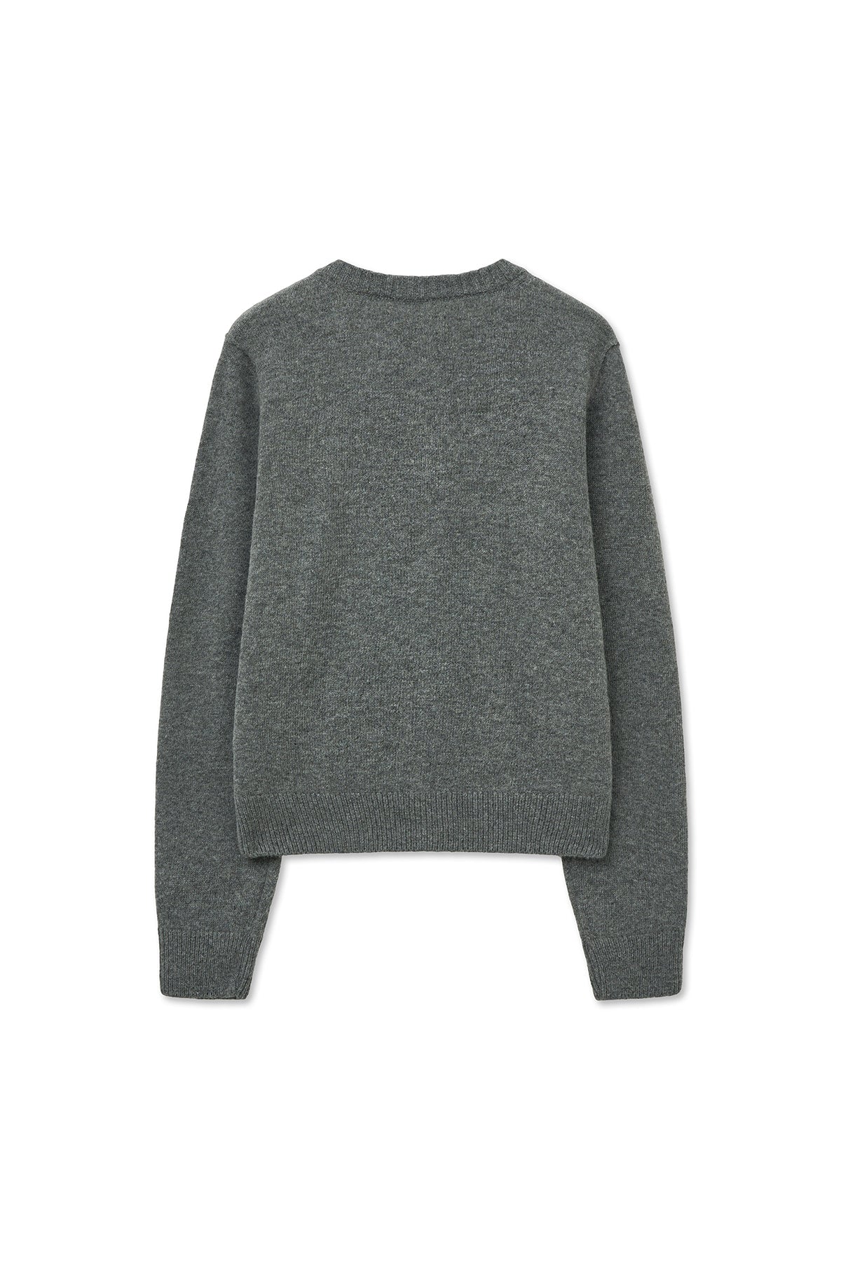 matinkim CASHMERE BLENDED ROUND KNIT CARDIGAN IN GREY