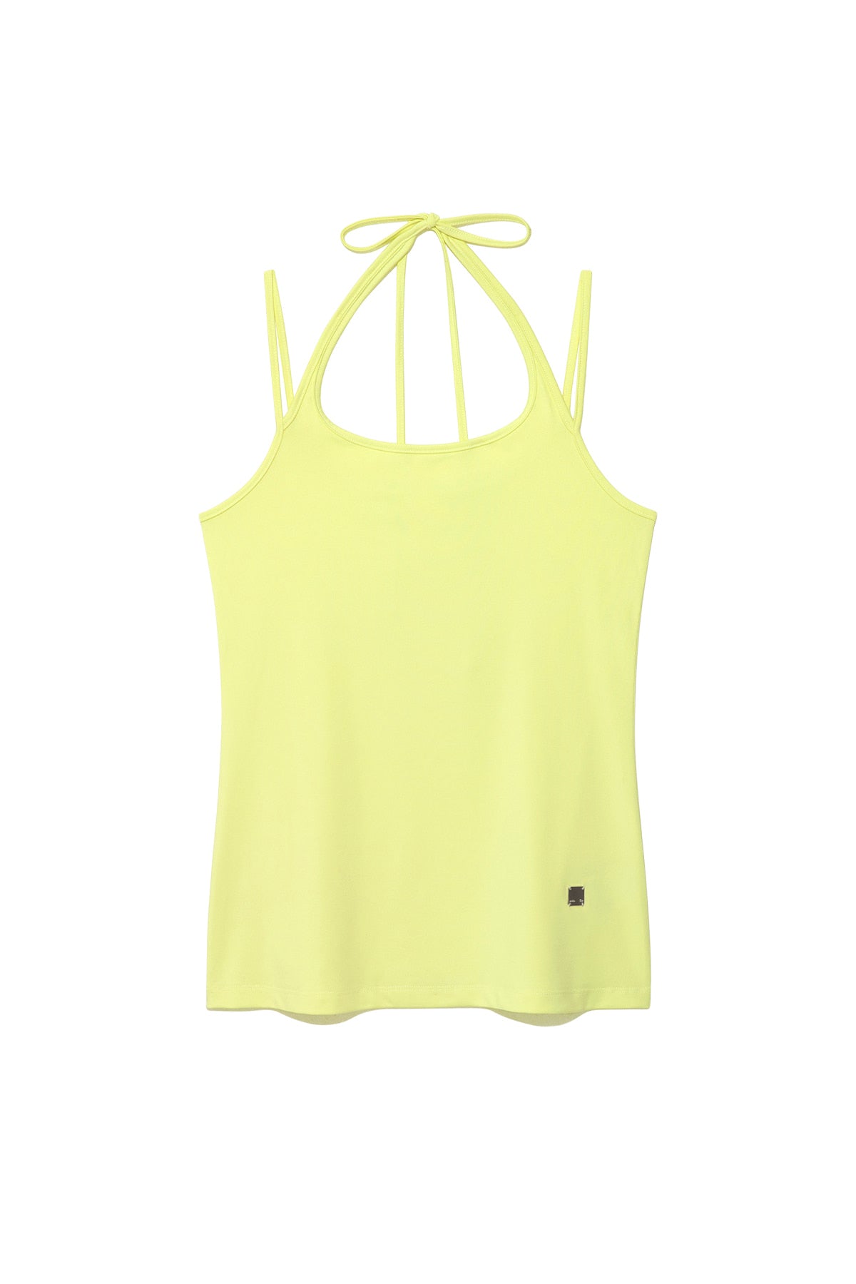 matinkim STRING HALTER NECK TANK TOP IN LIGHT YELLOW