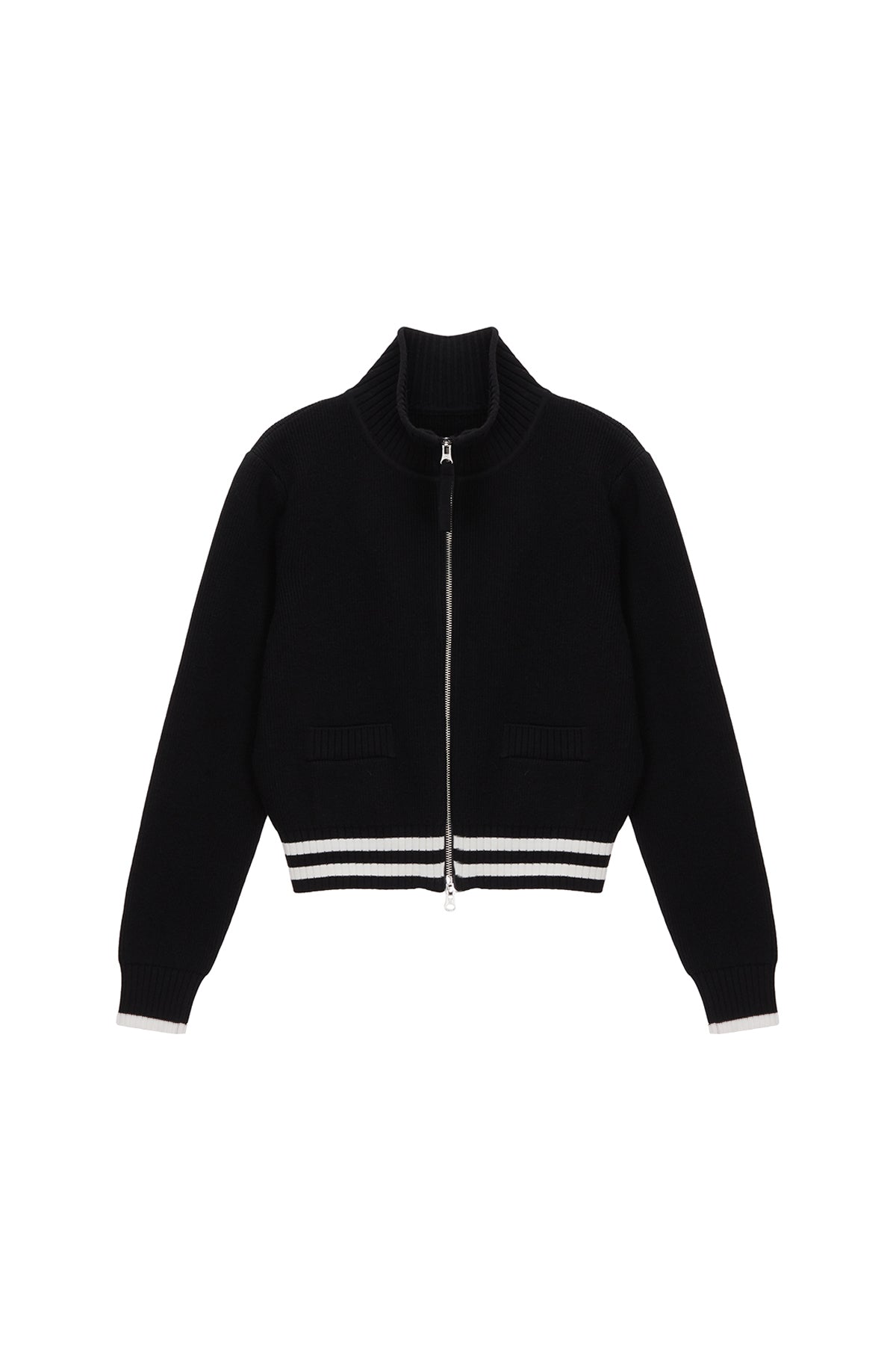 matinkim SPELL POINT STRIPE KNIT CARDIGAN IN BLACK