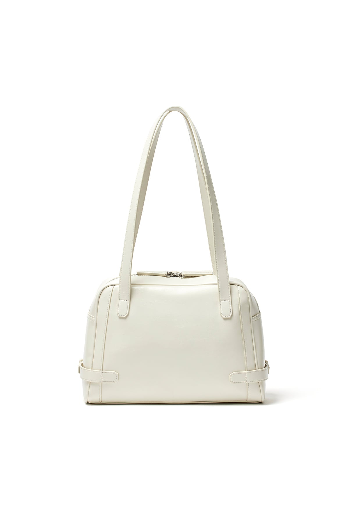 matinkim BIKER DETAIL SQUARE SHOULDER BAG IN IVORY