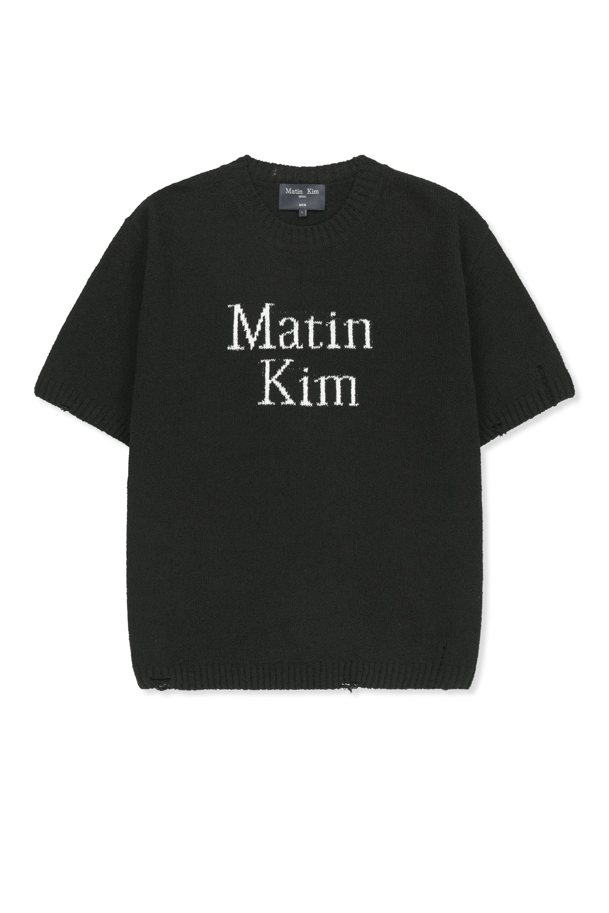 matinkim HALF SLEEVE LOGO PULLOVER FOR MEN IN BLACK