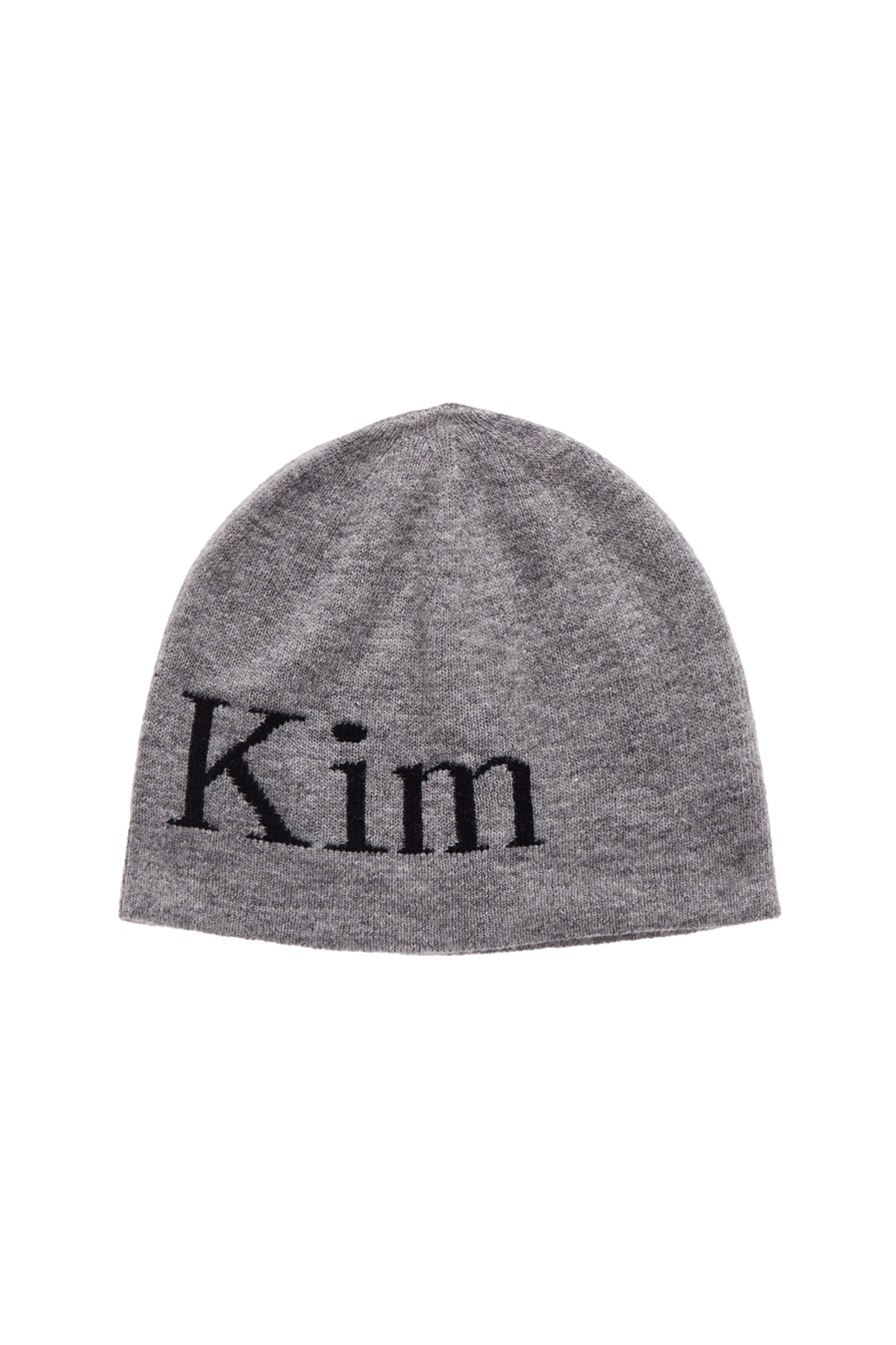 matinkim LOGO JACQUARD SHORT BEANIE IN GREY
