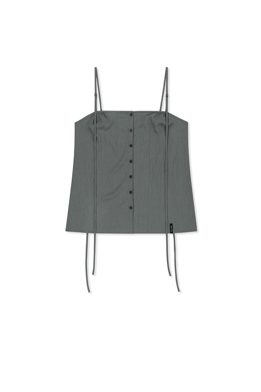 matinkim BUTTON SLEEVELESS BLOUSE IN GREY