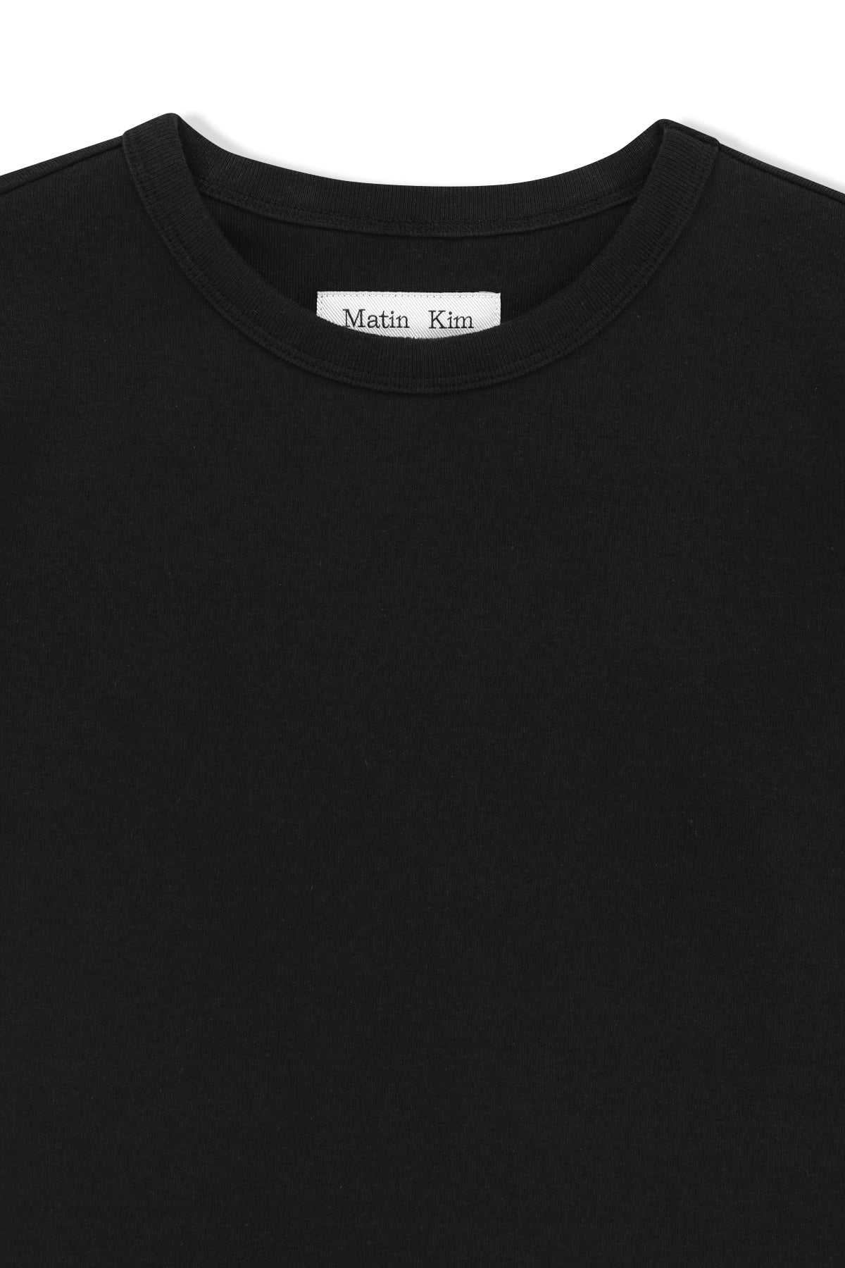 matinkim LABEL DETAIL SLIM FIT TOP IN BLACK