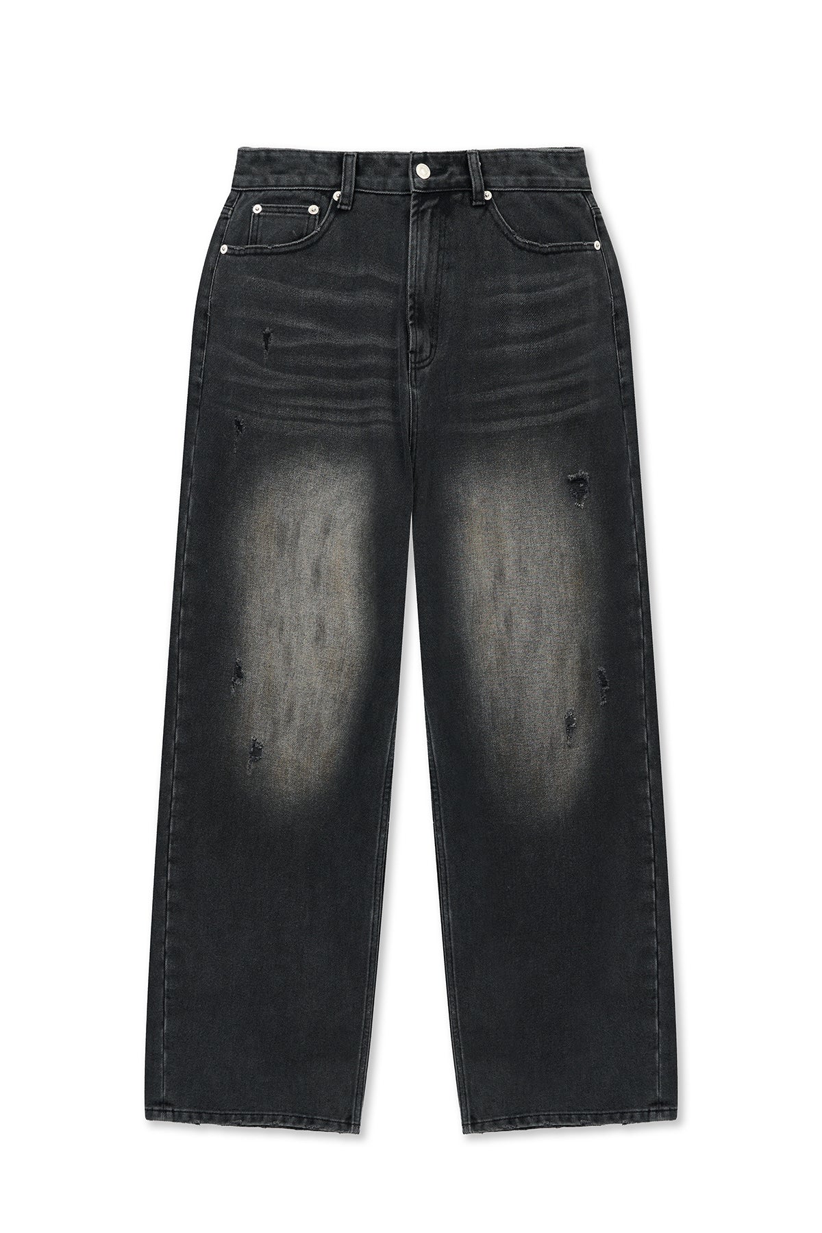 matinkim VINTAGE DIRTY WASHED DENIM PANTS IN BLACK