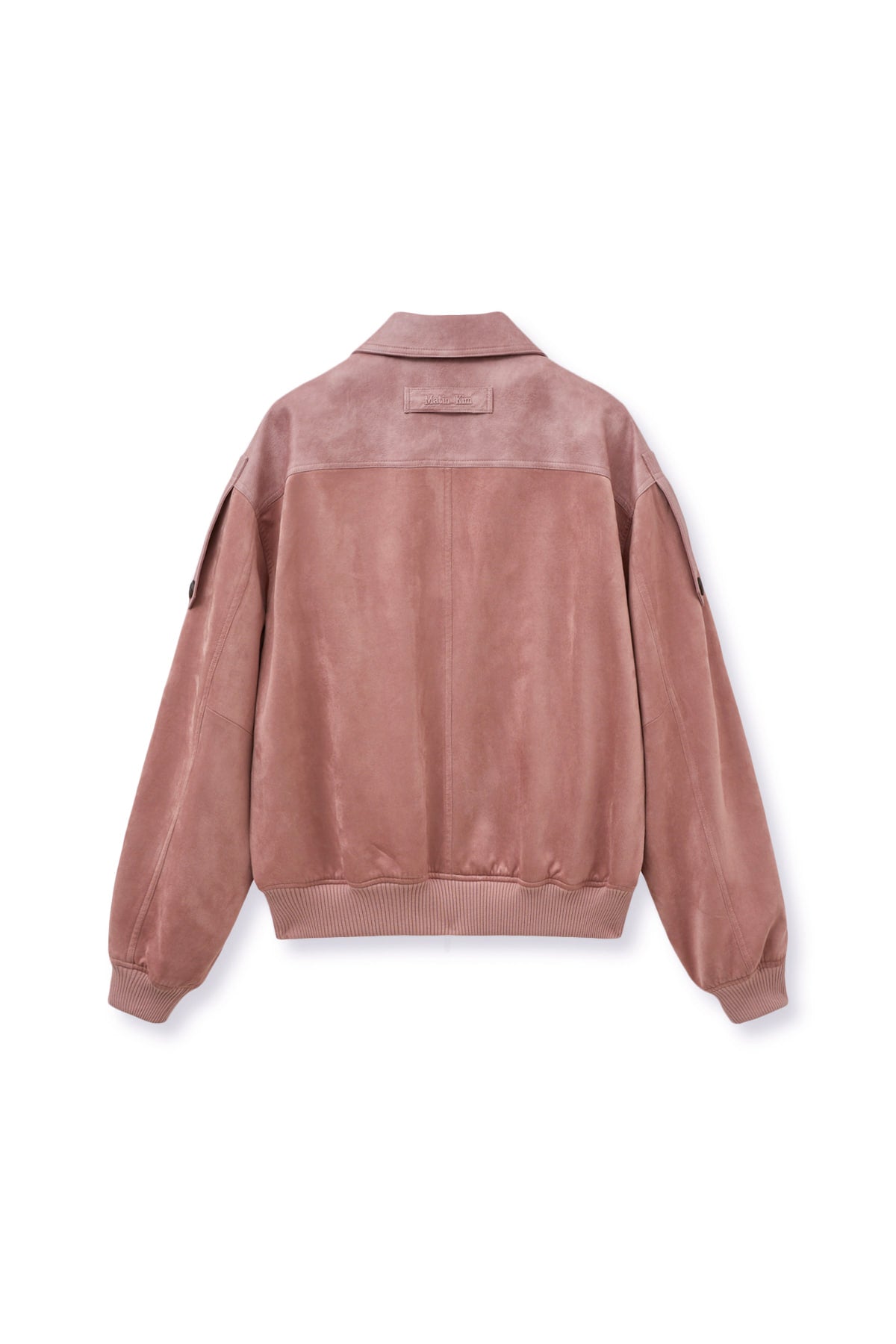 matinkim SUEDE MIX LEATHER ZIP UP JUMPER FOR WOMEN IN PINK