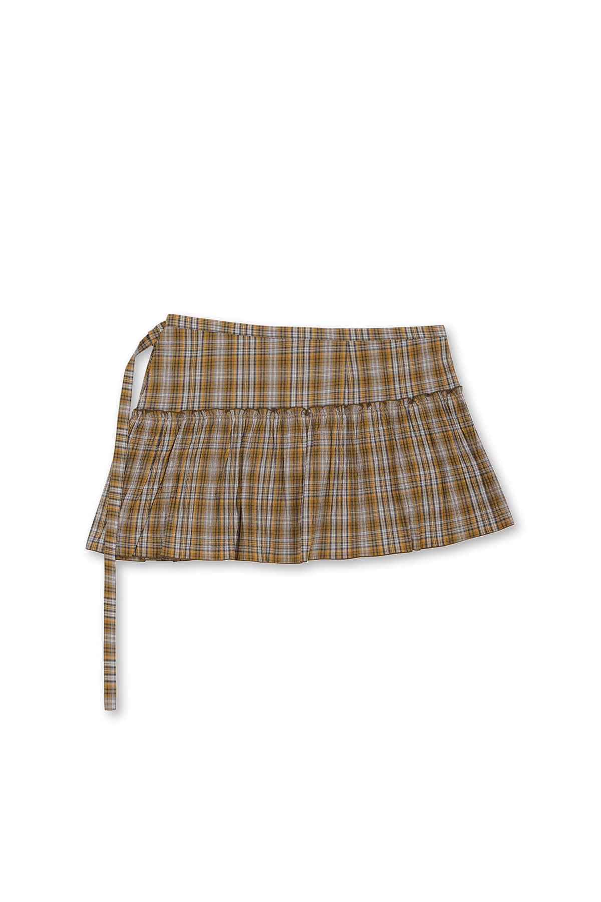 matinkim CHECK LAYERED SKIRT IN ORANGE