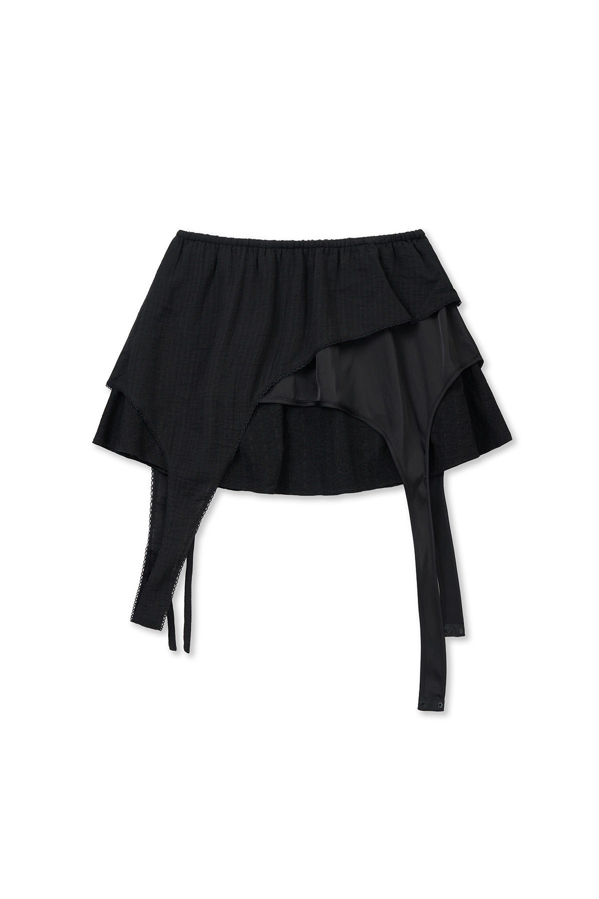 matinkim MULTI PANEL LAYERED SKIRT IN BLACK