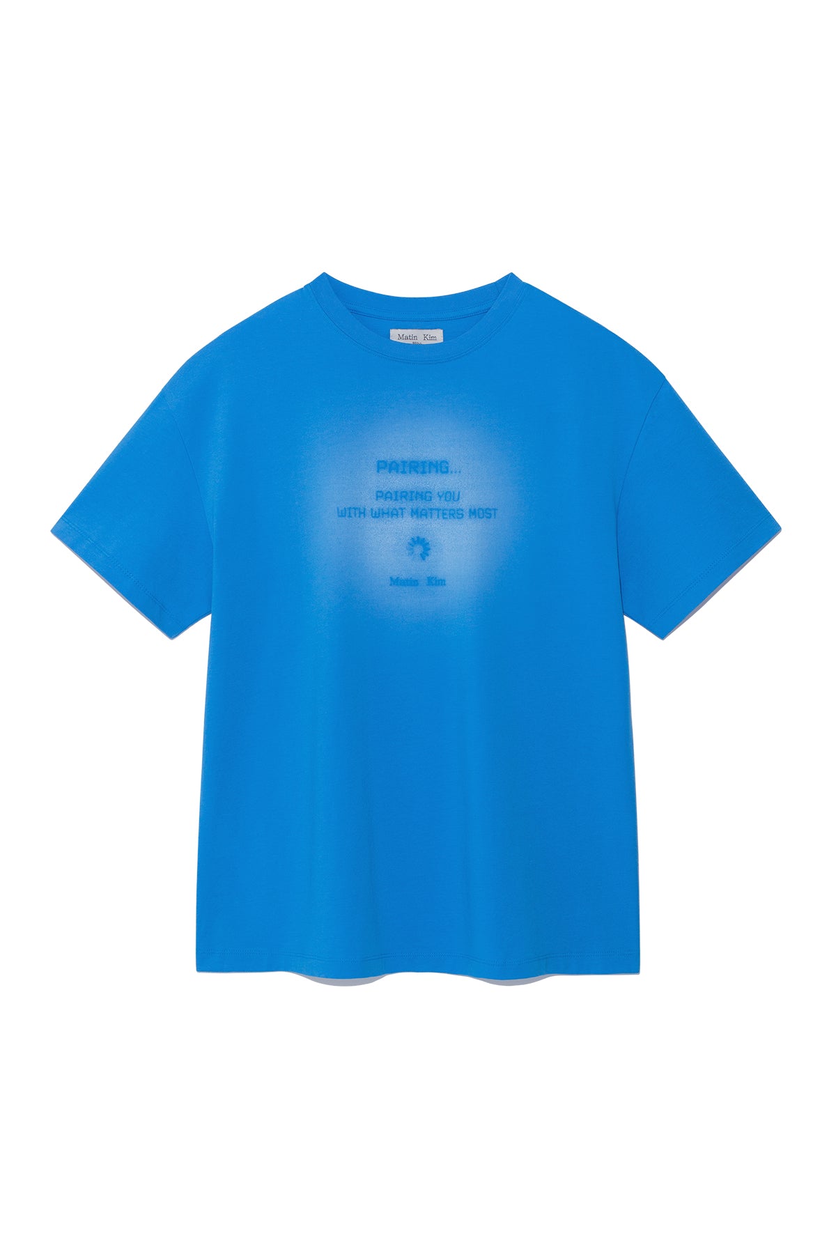 matinkim PAIRING LOGO PRINTING TOP FOR WOMEN IN BLUE