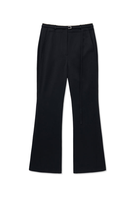 matinkim CUT OUT POINT STRING TROUSER IN BLACK