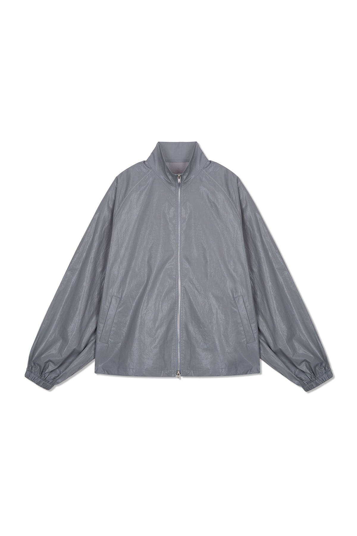 matinkim MATIN KIM LOGO COATING JUMPER IN DARK GREY