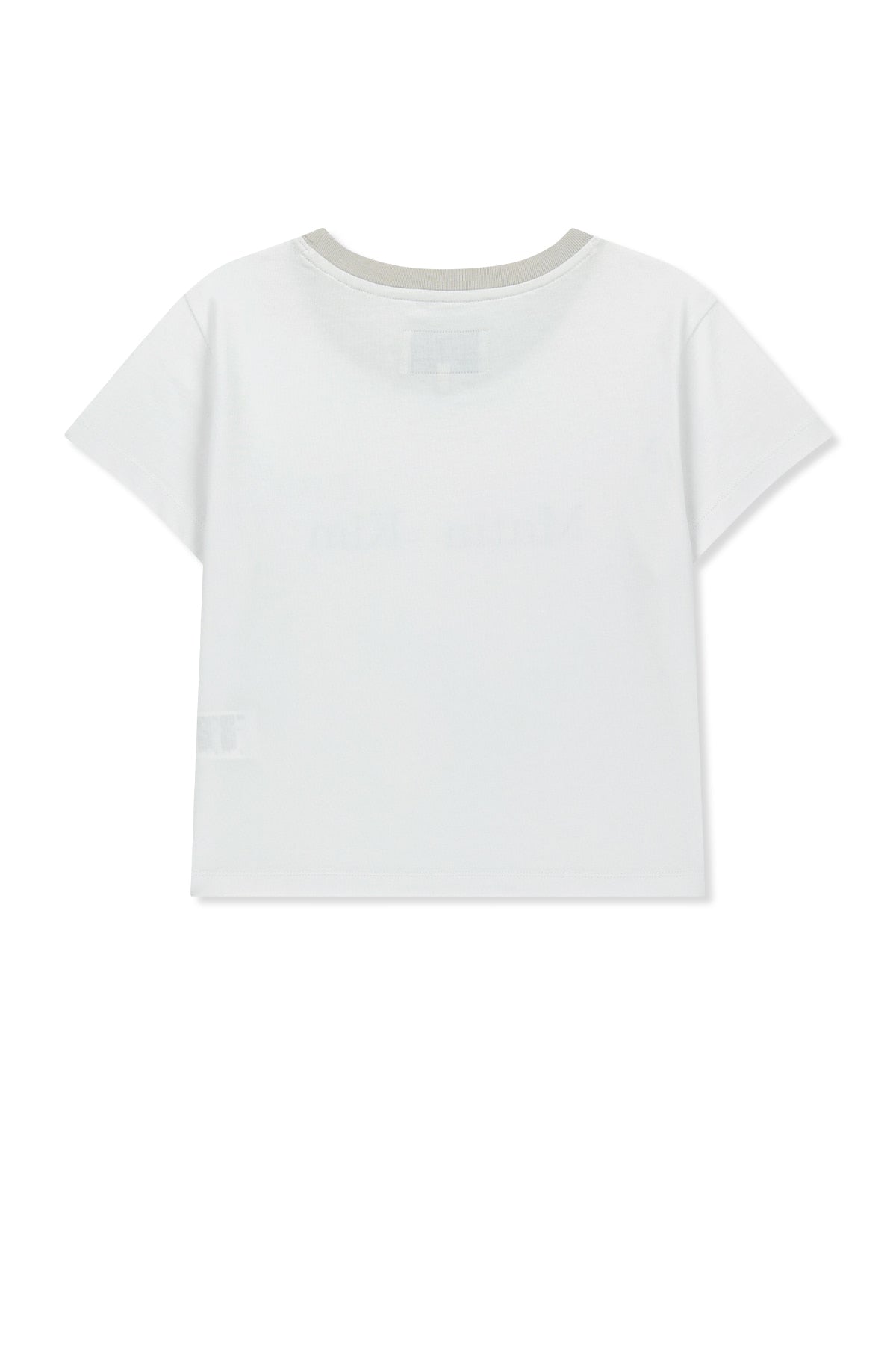 matinkim TONAL RIB LOGO CROP TOP IN WHITE