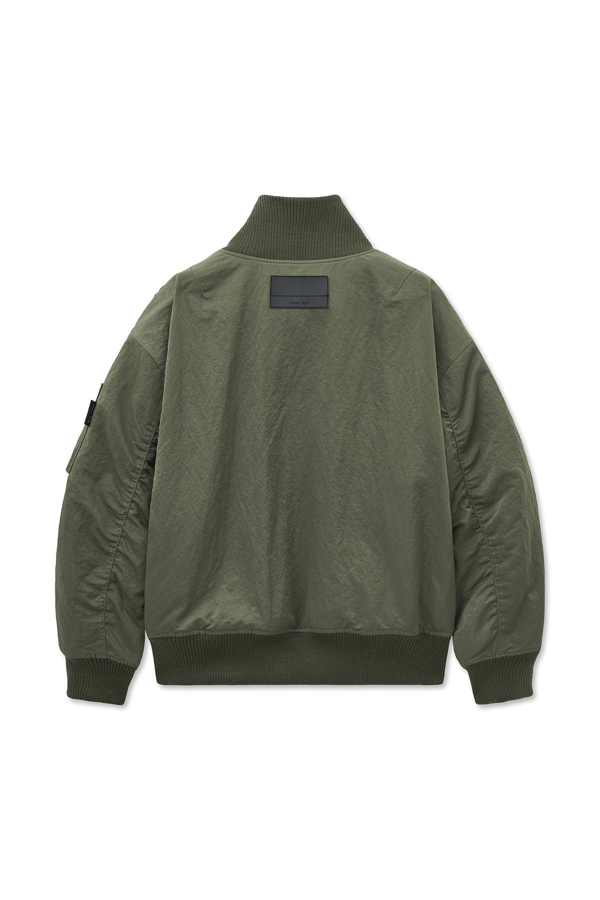 matinkim HIGH NECK BUTTON POINT ZIP UP JUMPER IN KHAKI