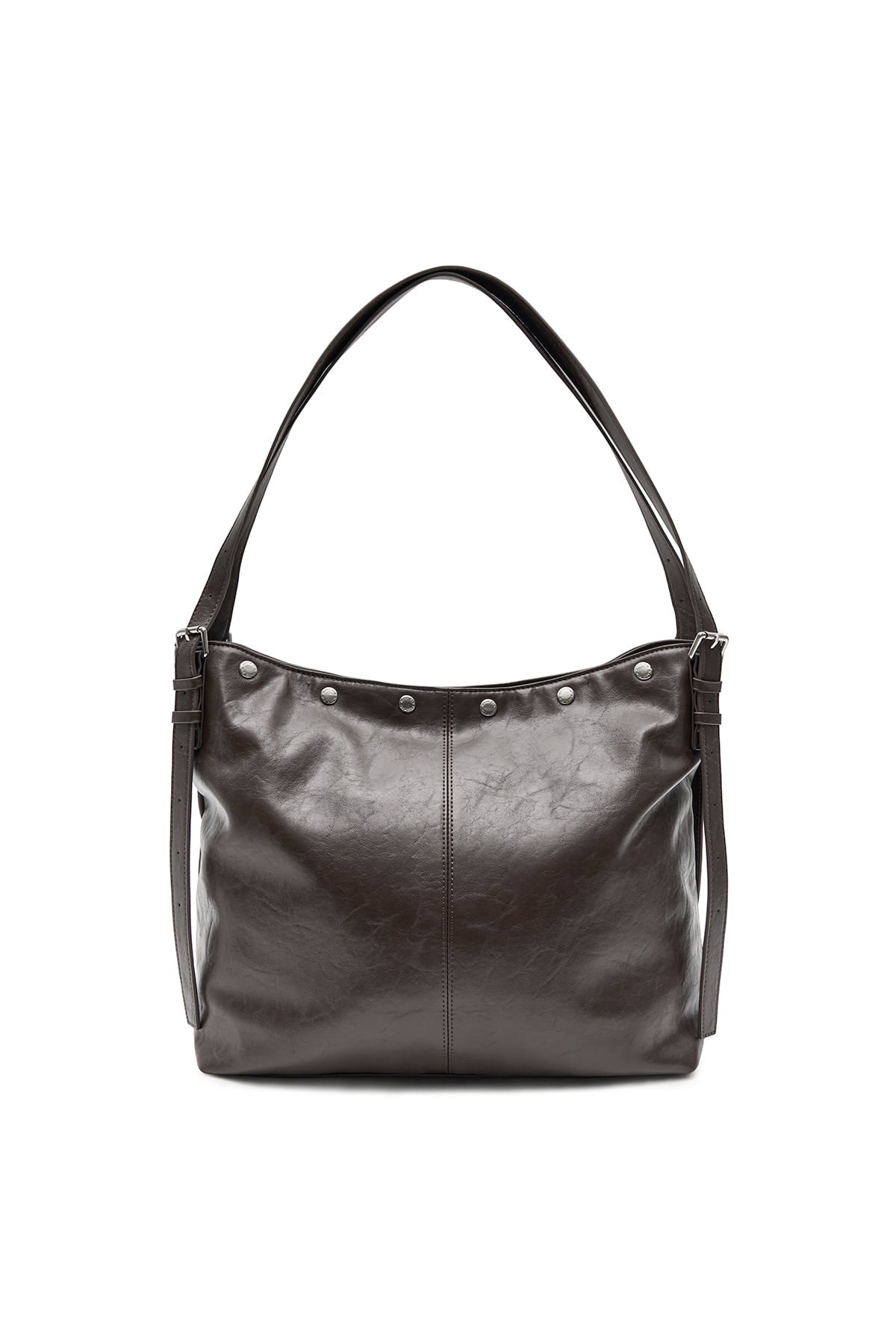 matinkim MATIN STUD POINT LARGE SHOULDER BAG IN BROWN