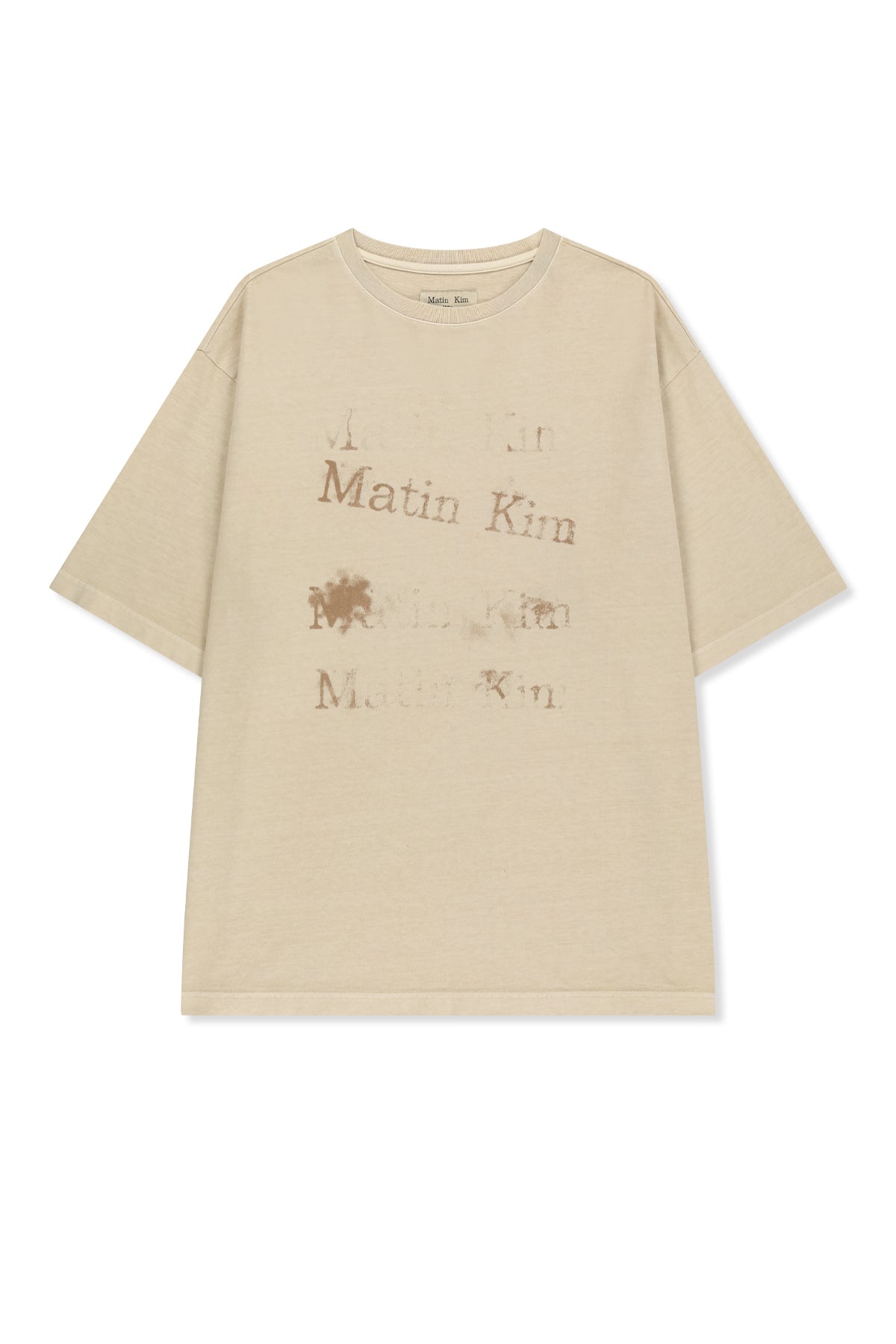 matinkim PIGMENT GRAFFITI LOGO TOP IN BEIGE