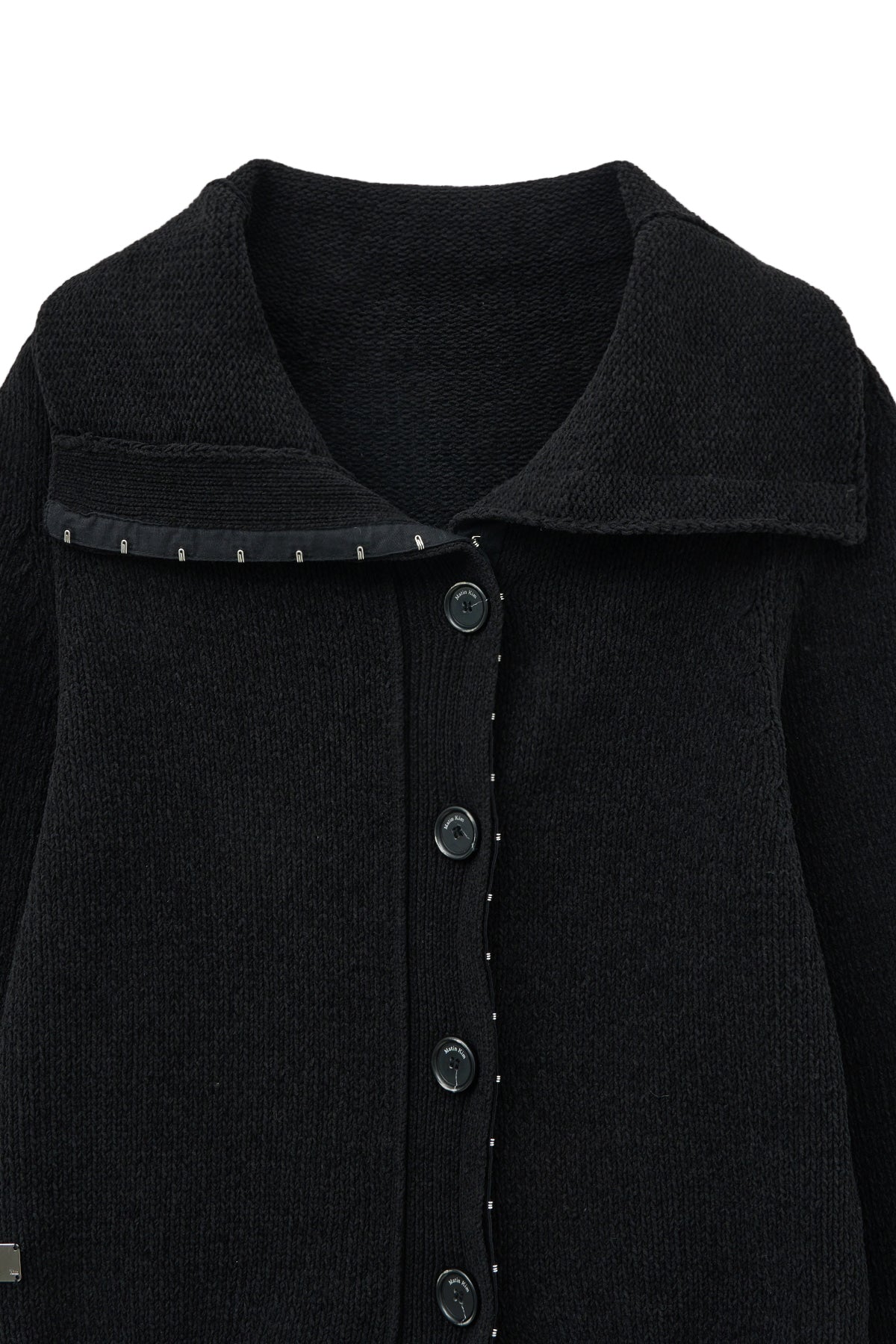 matinkim HOOK POINT TWO WAY CROSS CARDIGAN IN BLACK