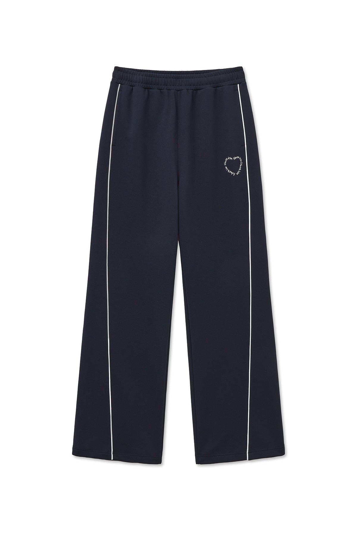 matinkim HEART LOGO TRACK PANTS IN NAVY