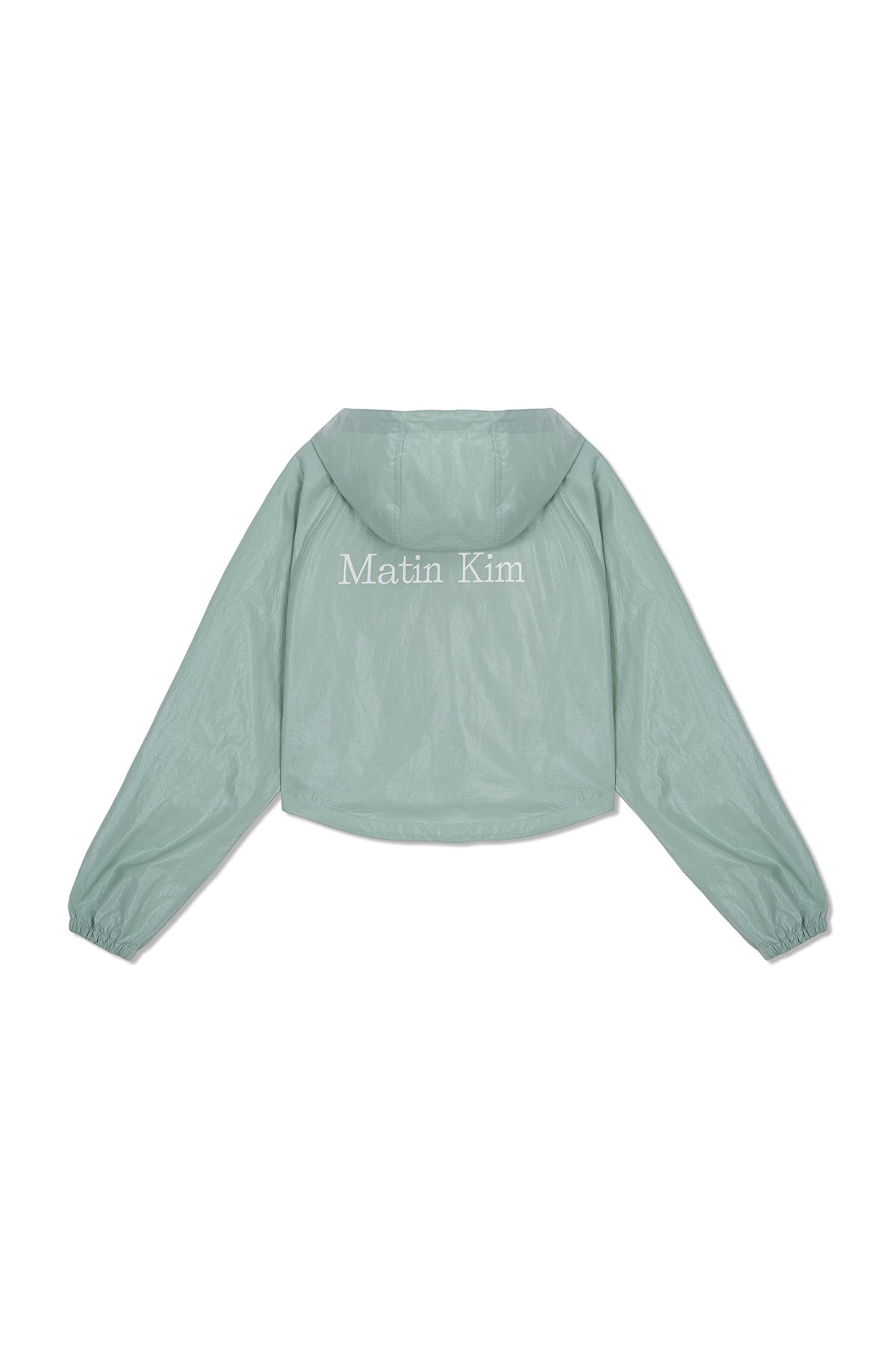matinkim MATIN CROP HOODY COATING JUMPER IN MINT