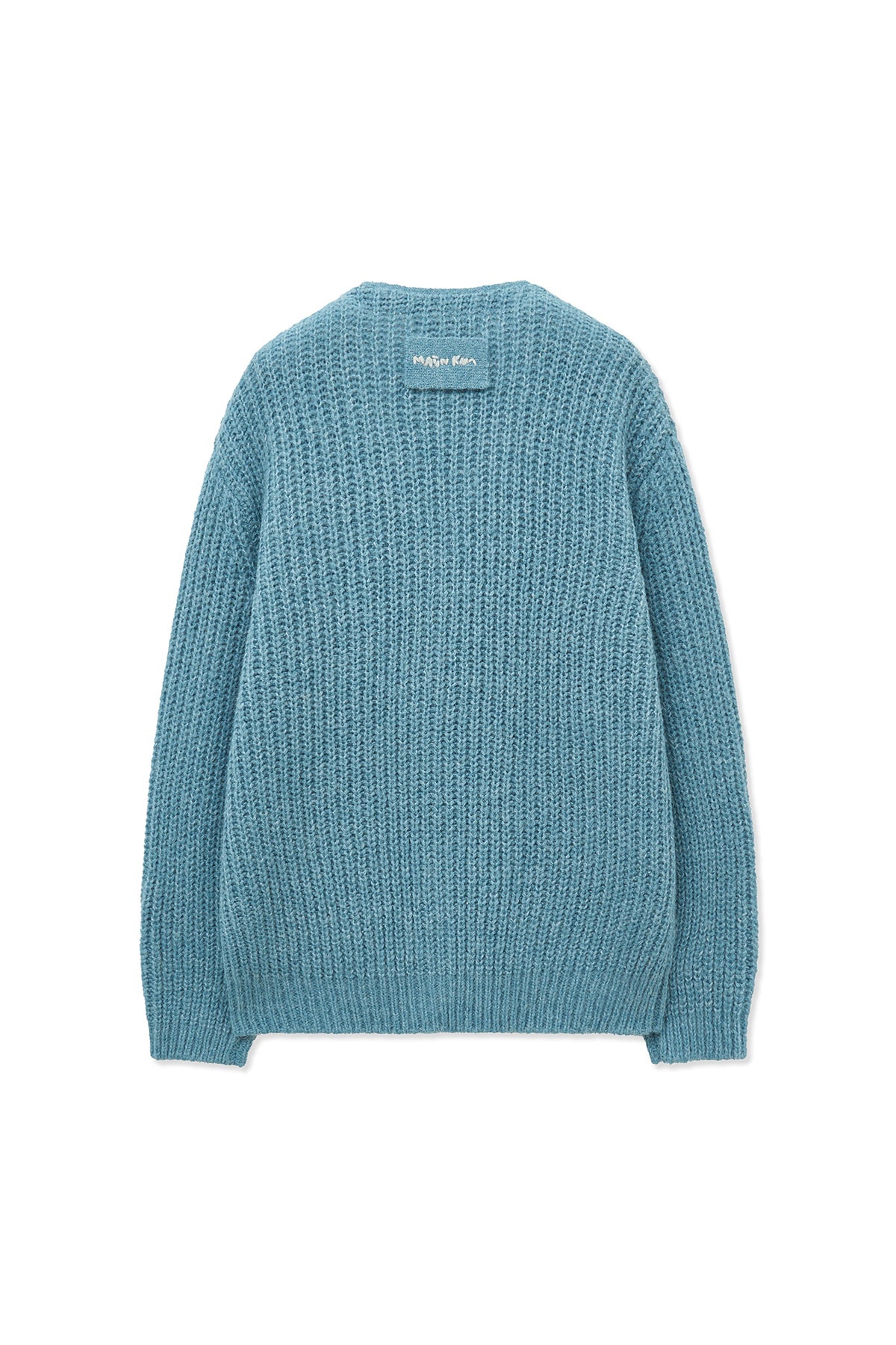 matinkim SIDE BUTTON POINT OVERFIT CARDIGAN IN LIGHT BLUE