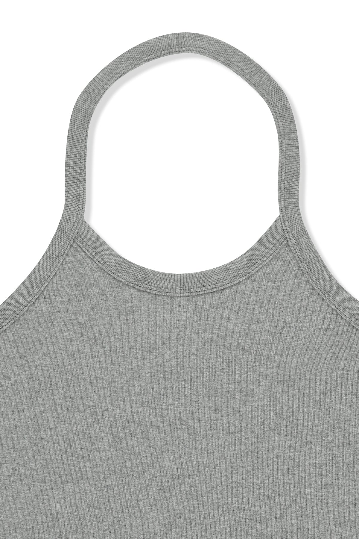 matinkim LABEL DETAIL HALTER TANK TOP IN GREY