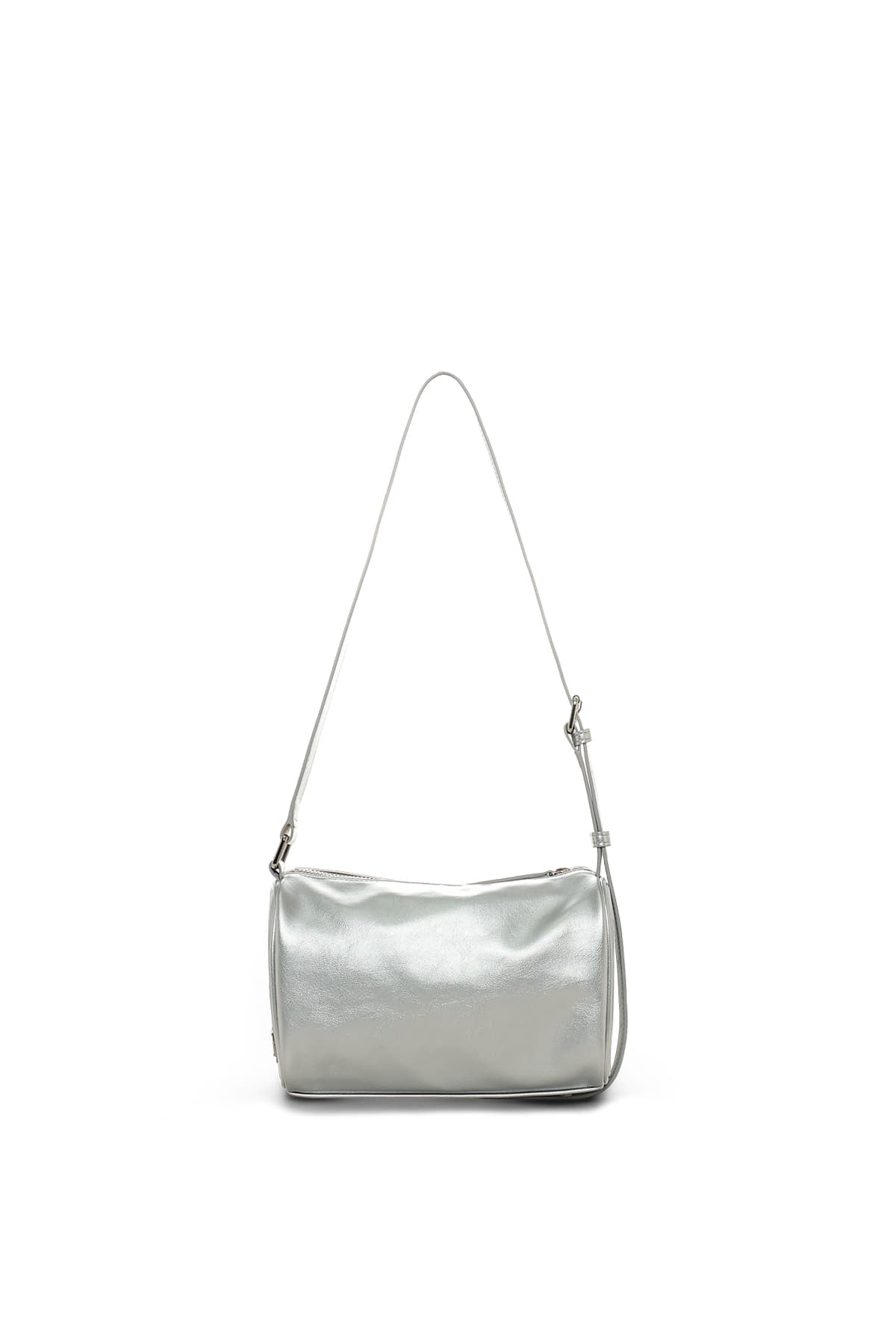 matinkim FRONT SHIRRING RIBBON MINI BAG IN SILVER