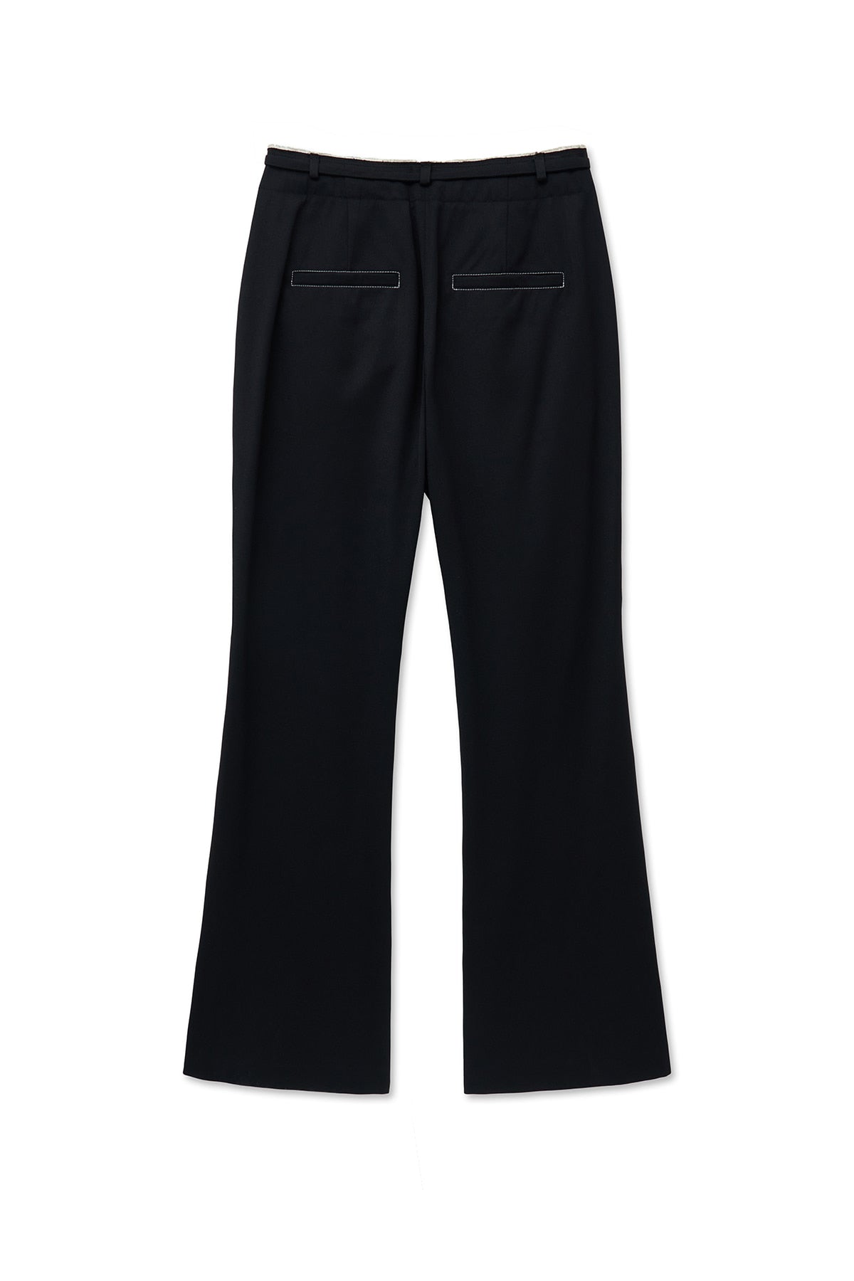 matinkim CUT OUT POINT STRING TROUSER IN BLACK