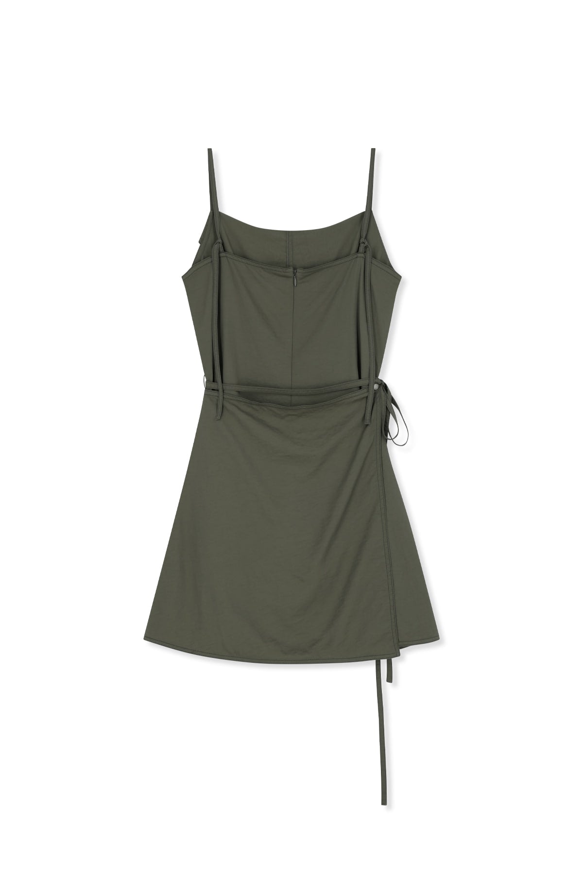 matinkim SLEEVELESS WRAP DRESS IN KHAKI