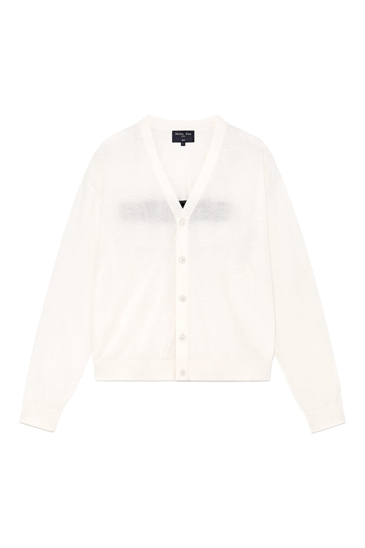 matinkim BACK LOGO SEE THROUGH CARDIGAN FOR MEN IN IVORY