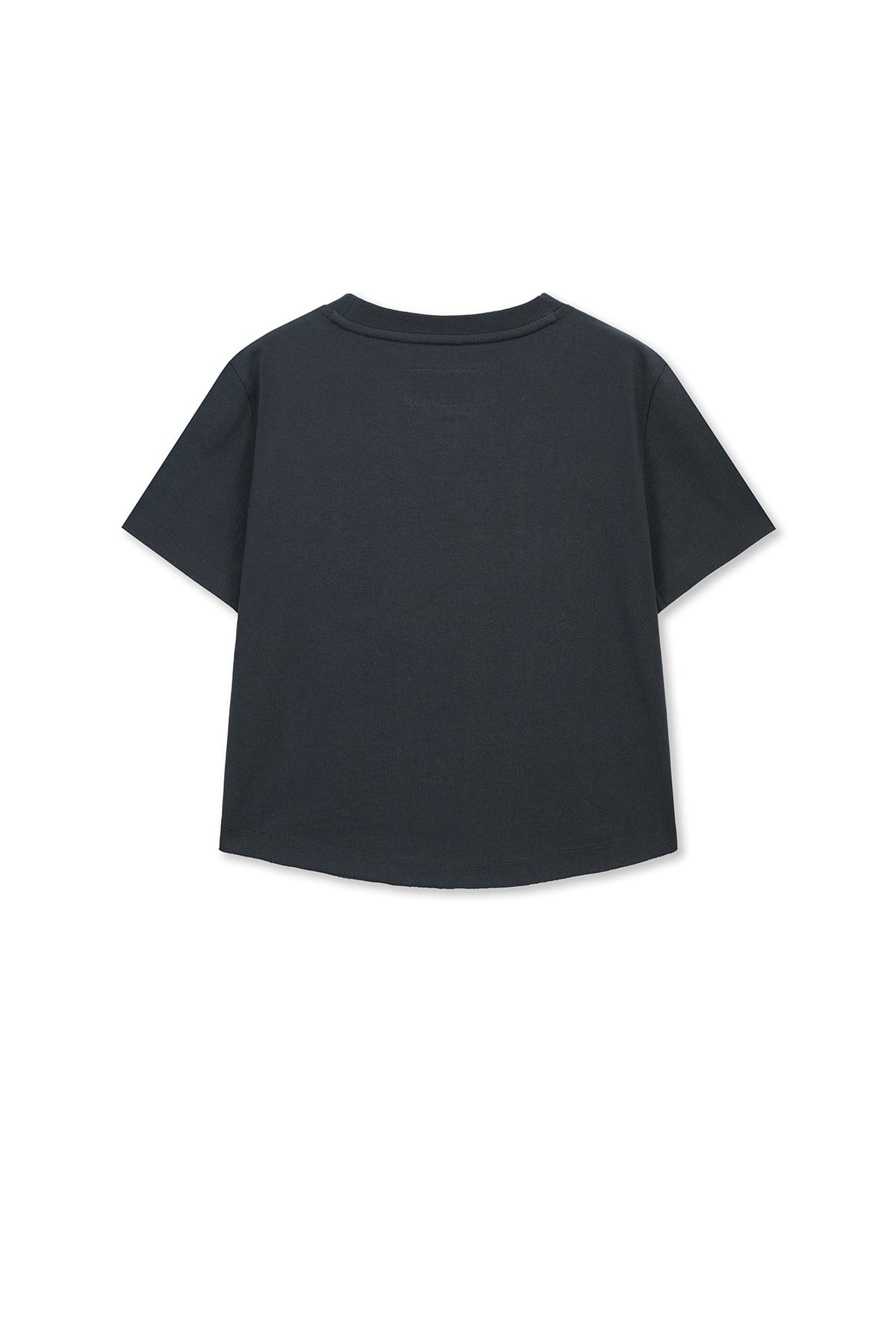 matinkim GRAFFITI ROUND HEM CROP TOP IN NAVY