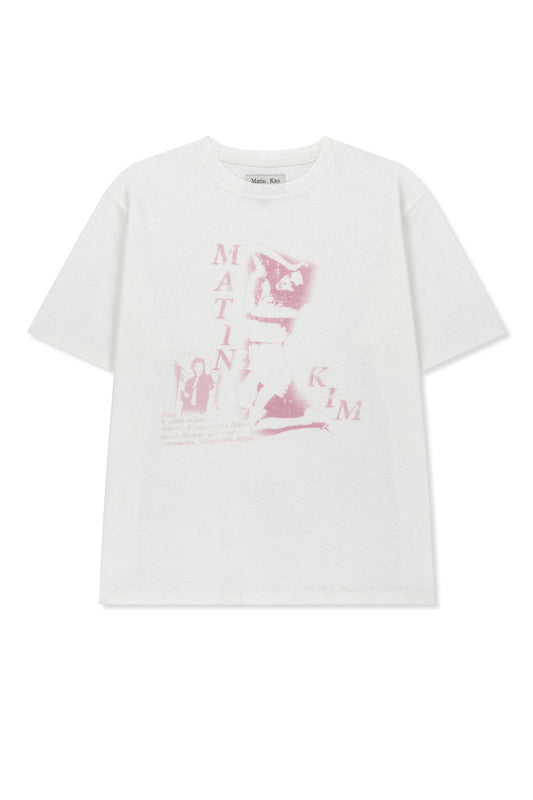 matinkim PORTRAIT GRAFFITI LOGO TOP IN WHITE