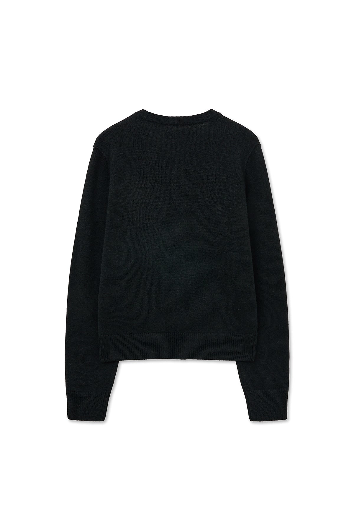 matinkim CASHMERE BLENDED ROUND KNIT CARDIGAN IN BLACK