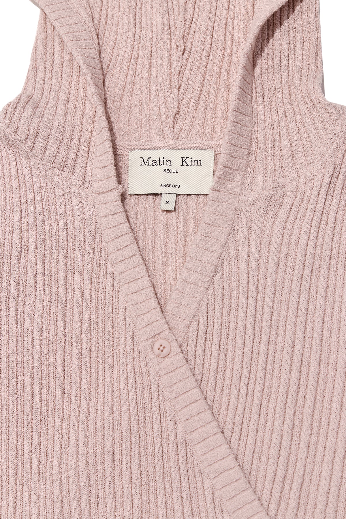 matinkim WRAP SLEEVELESS KNIT HOODY TOP IN LIGHT PINK
